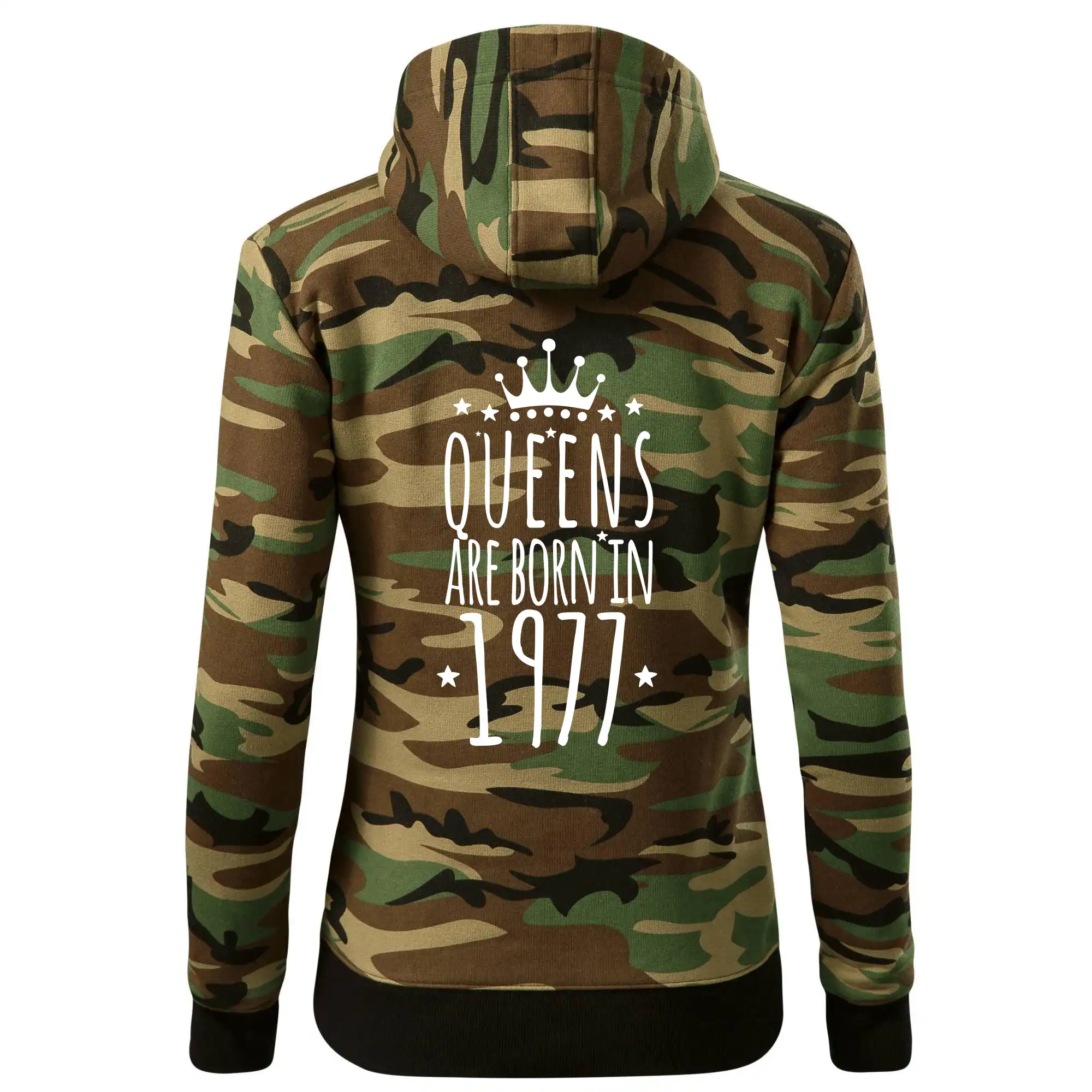 Trička s ročníkom 1978 - Queens are born in 1978 - Mikina dámska trendy zipper s kapucňou