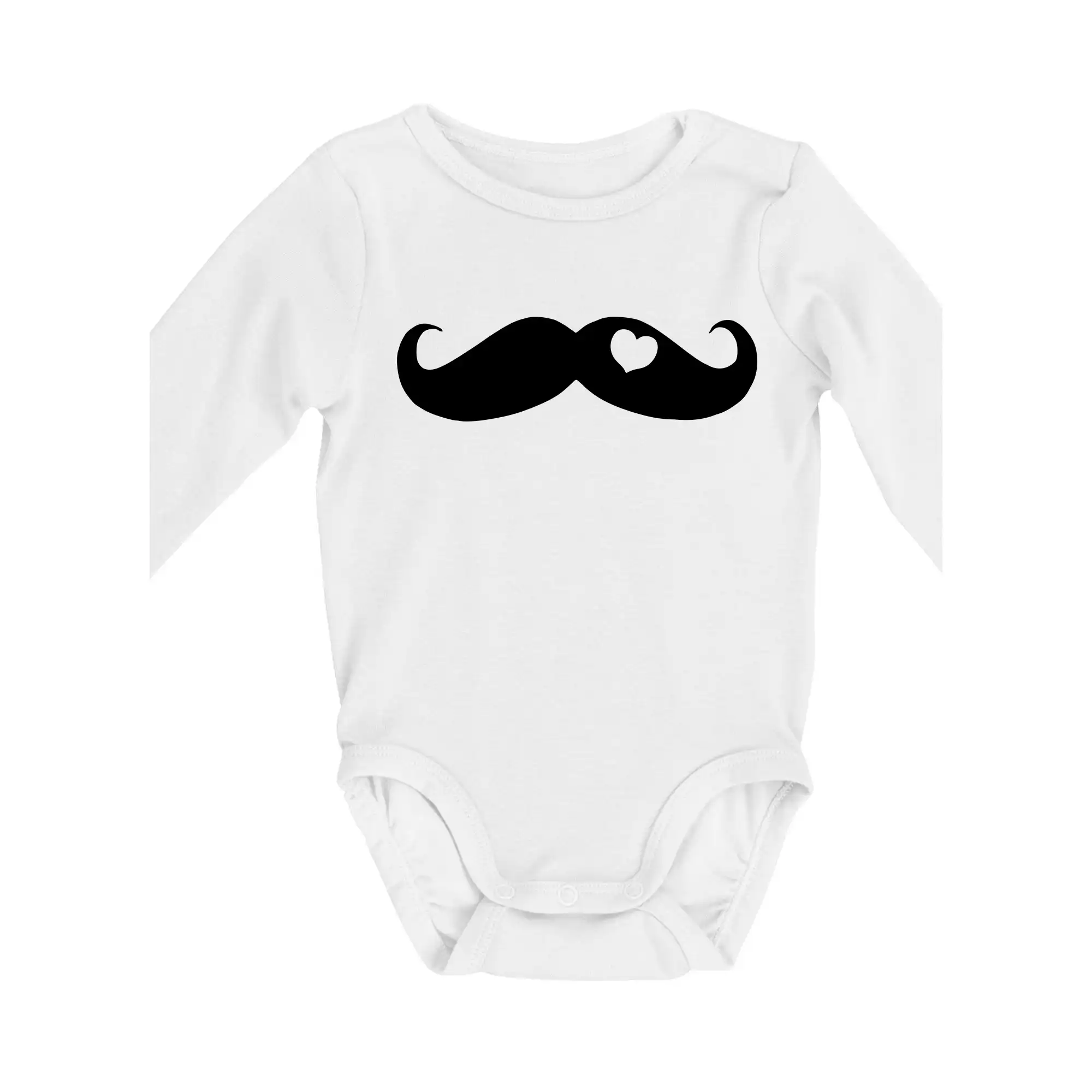 Tričká s fúzikmi - Mustache love - Body dojčenské s dlhým rukávom