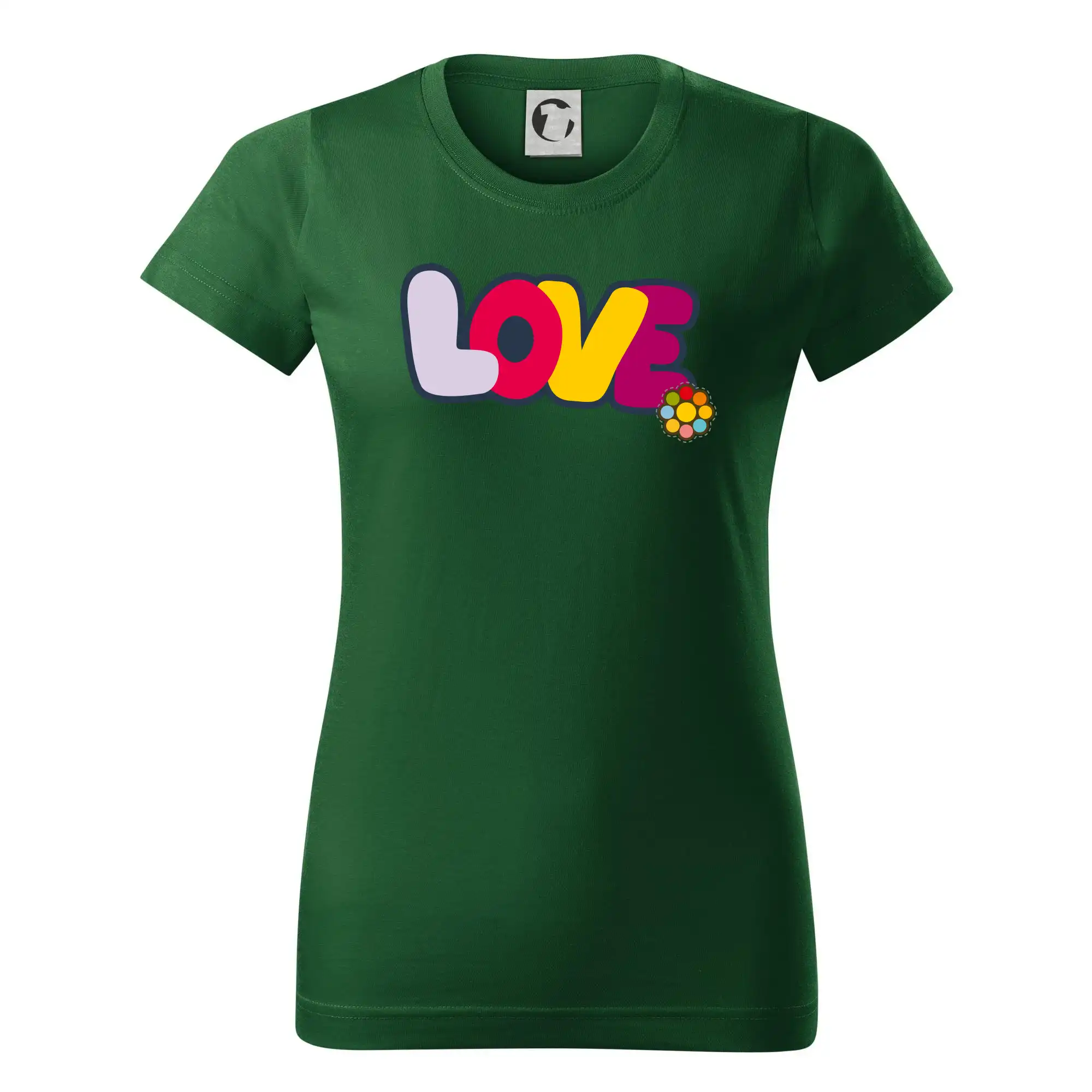 Love nápis s květinou