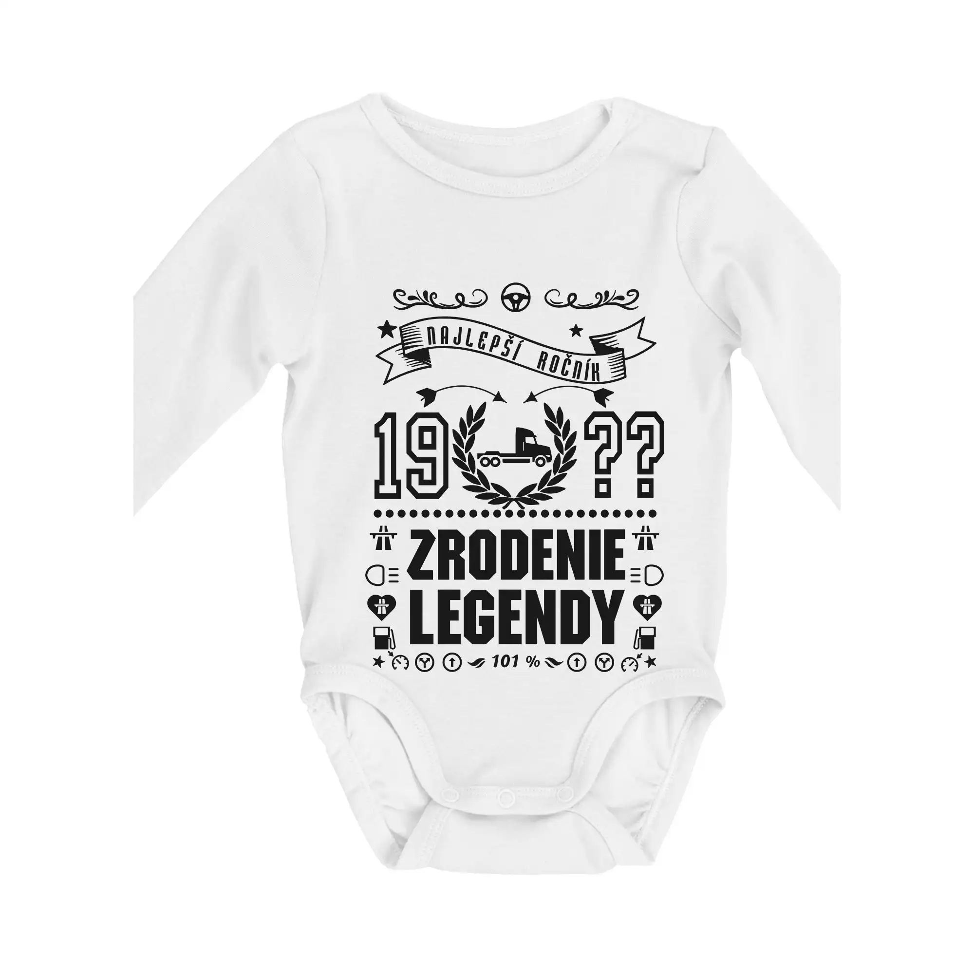 Trička Zrodenie legendy - Zrodenie legendy pre kamioňáka - Body dojčenské s dlhým rukávom