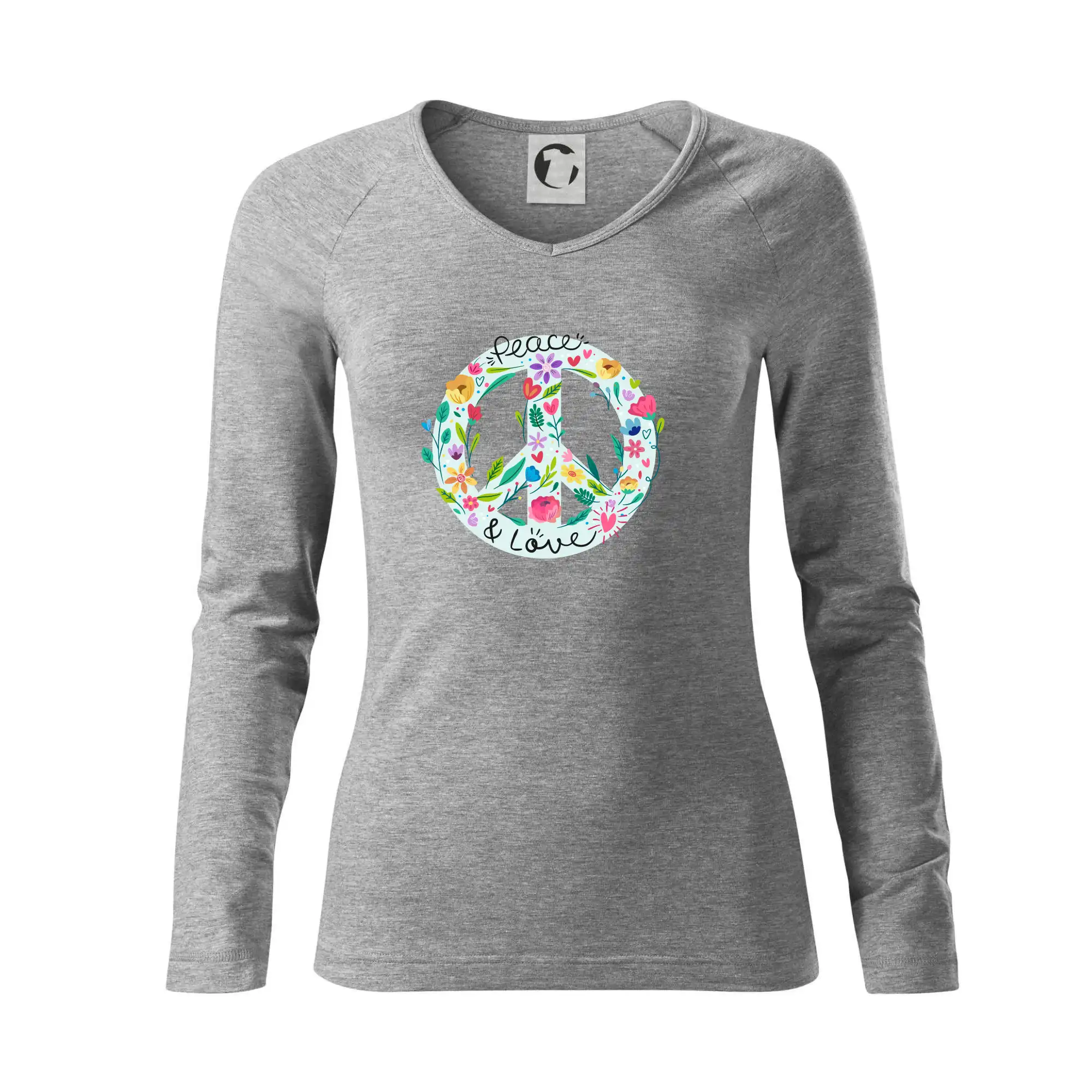 Tričká pre pohodový ľudí - Peace and love symbol - Tričko dámske Elegance