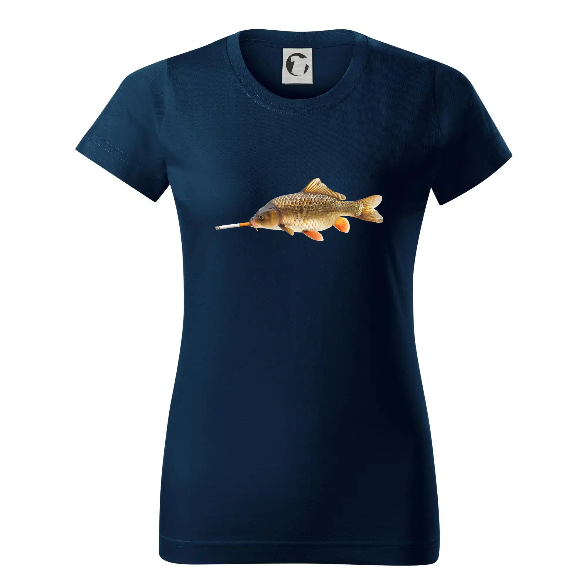 Tričká pre rybárov s potlačou - Smokin' fish - Dámske tričko basic - ľahko voľnejšie a dlhšie