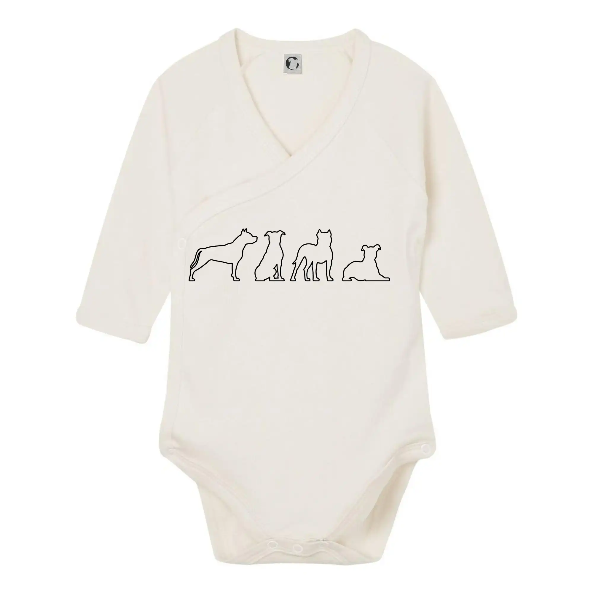 Ostatné psie plemená - Americký stafordšírsky teriér v rôznych pozíciách - Body zavinovacie s dlhým rukávom