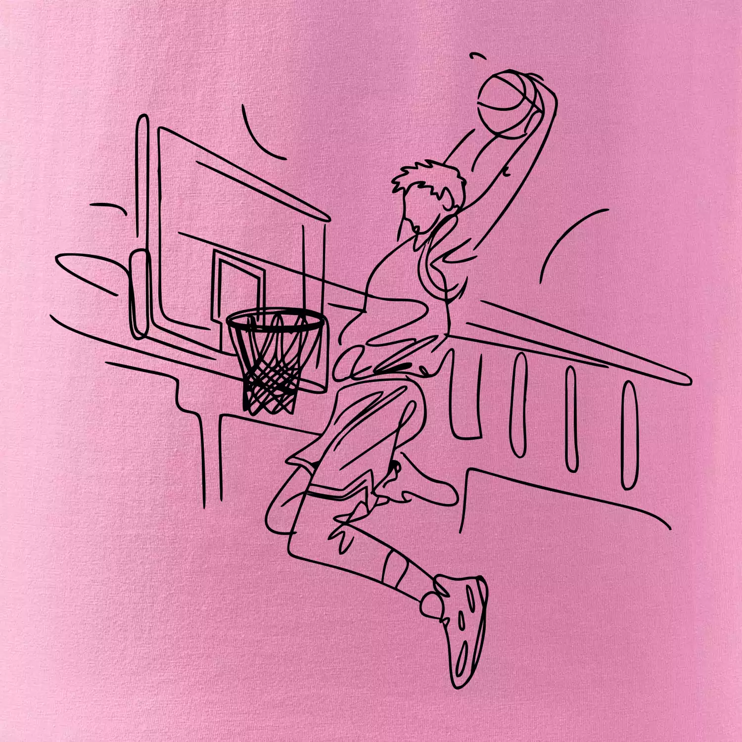 Basketbalista jedním tahem - výskok