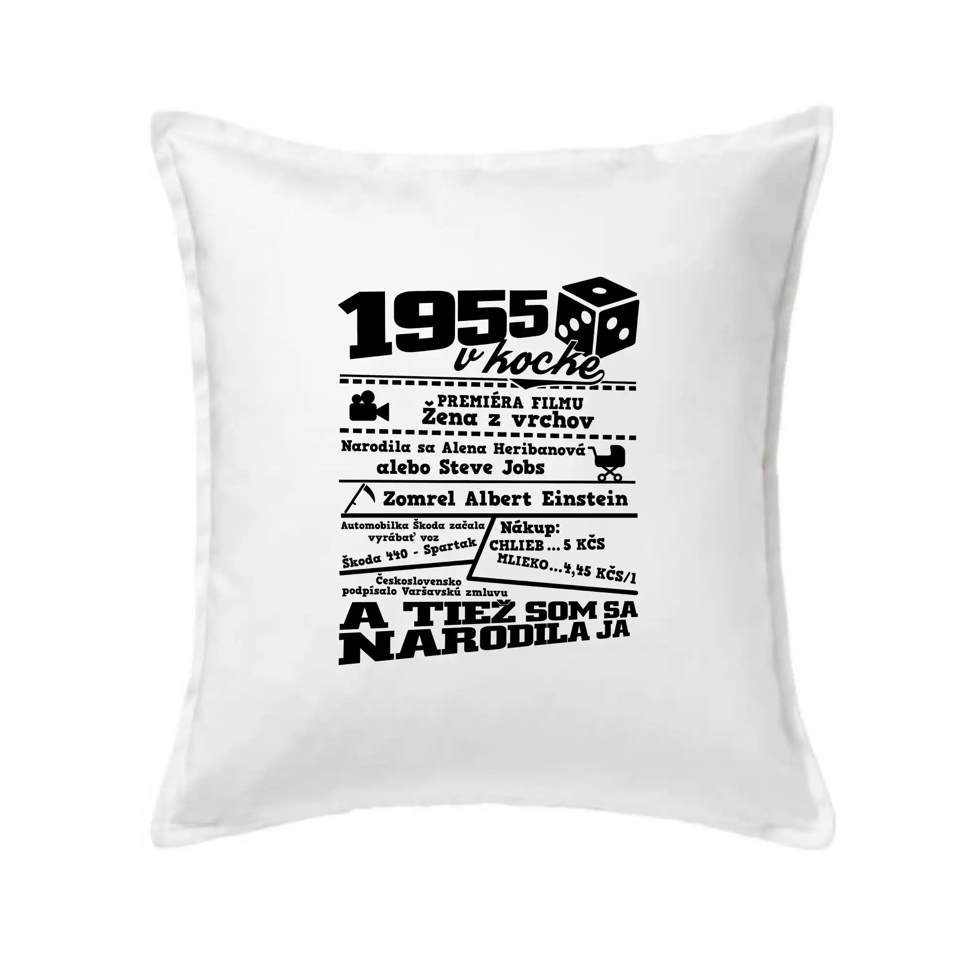 Narodeninové tričko 1955 - 1955 v kocke - Vankúš 50x50