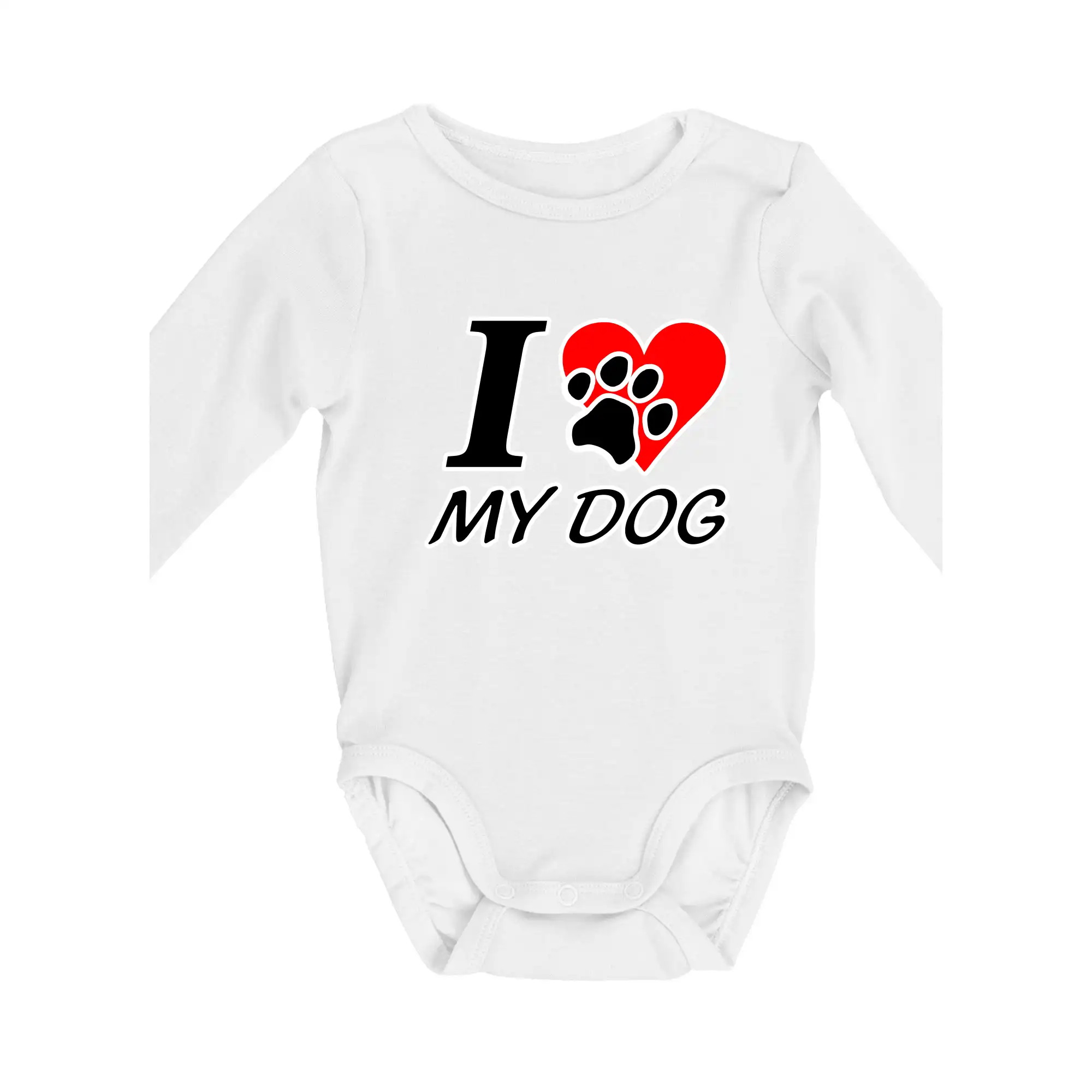 Ostatné psie plemená - I love my dog - nápis - Body dojčenské s dlhým rukávom