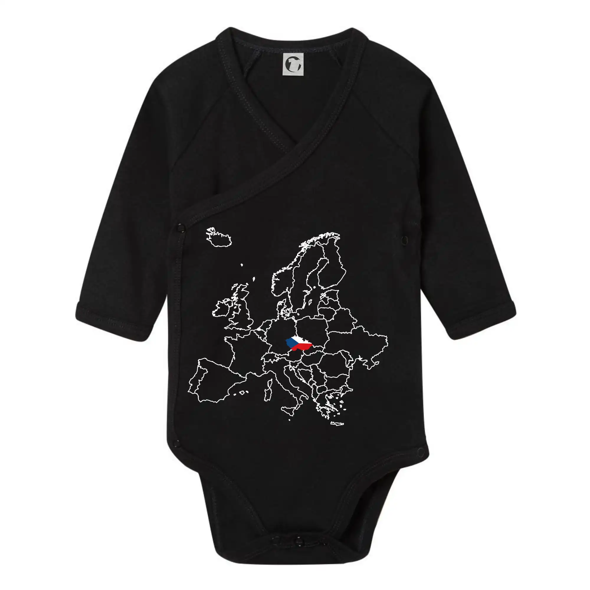 Motívy štátnych vlajok - Česká republika v Evropě - Body zavinovacie s dlhým rukávom