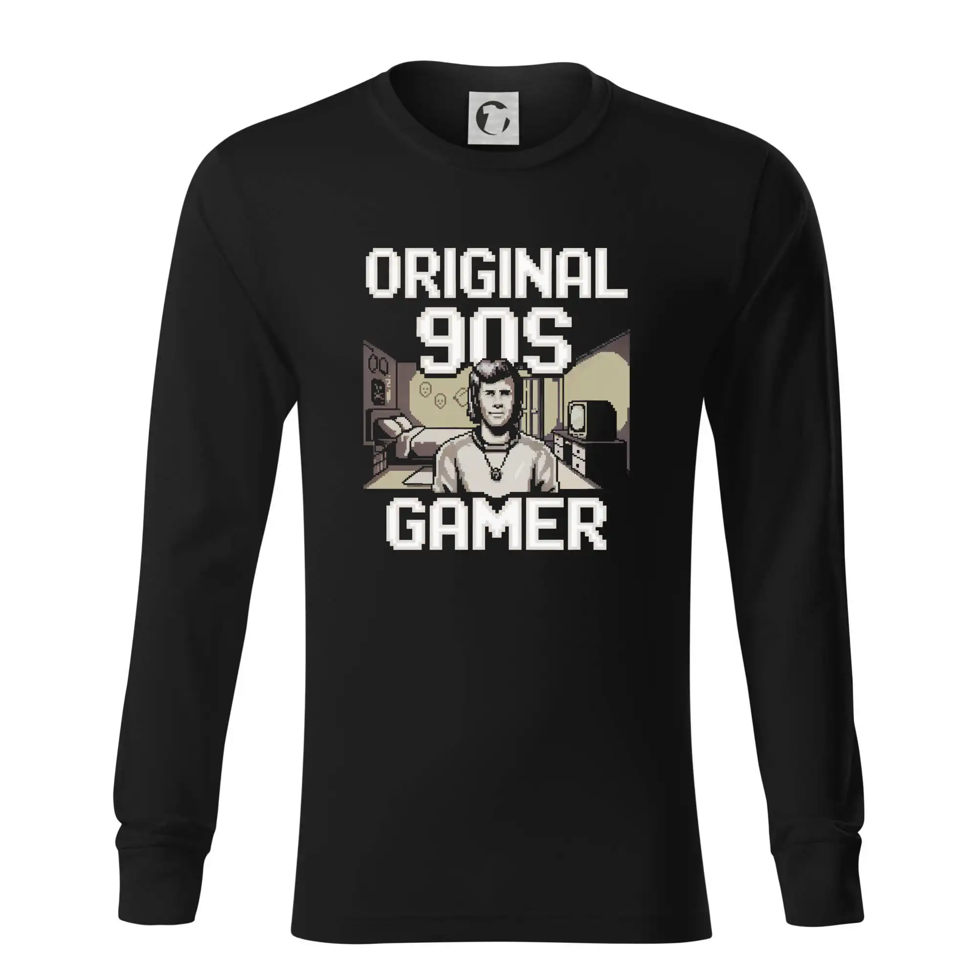 Tričká pre ajťákov - Original 90s gamer - béžový - Tričko s dlhým rukávom LS R05