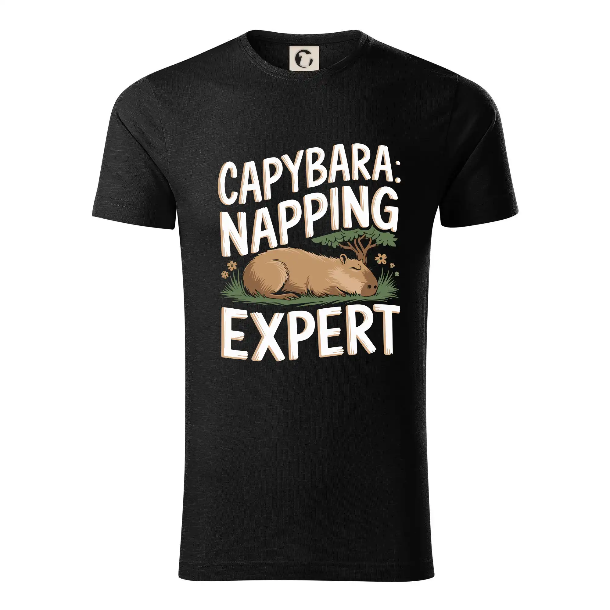 Tričká so zvieratami - Capybara Napping Expert - Tričko z organickej bavlny