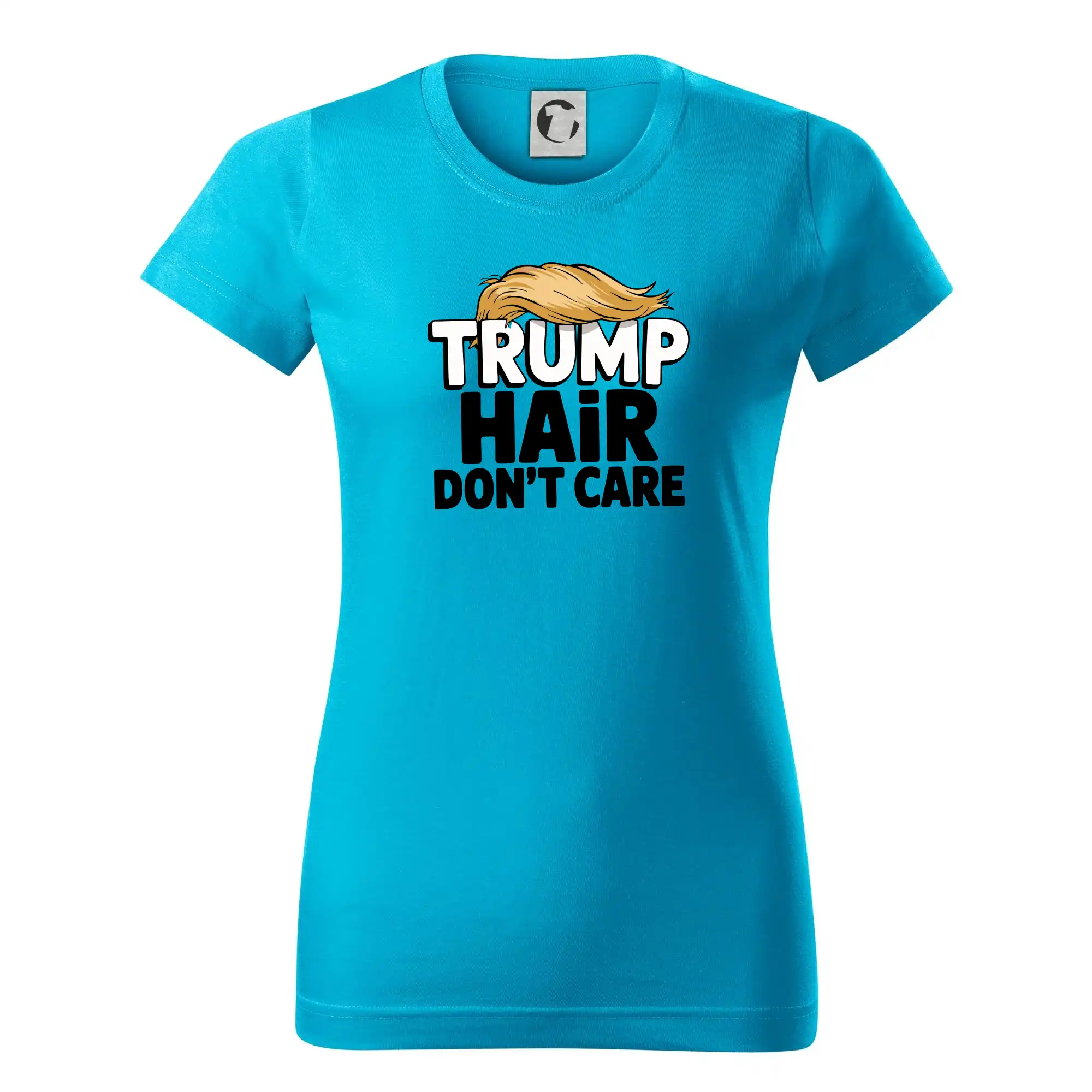 Politické tričká - Trump hair dont care - Dámske tričko basic - ľahko voľnejšie a dlhšie