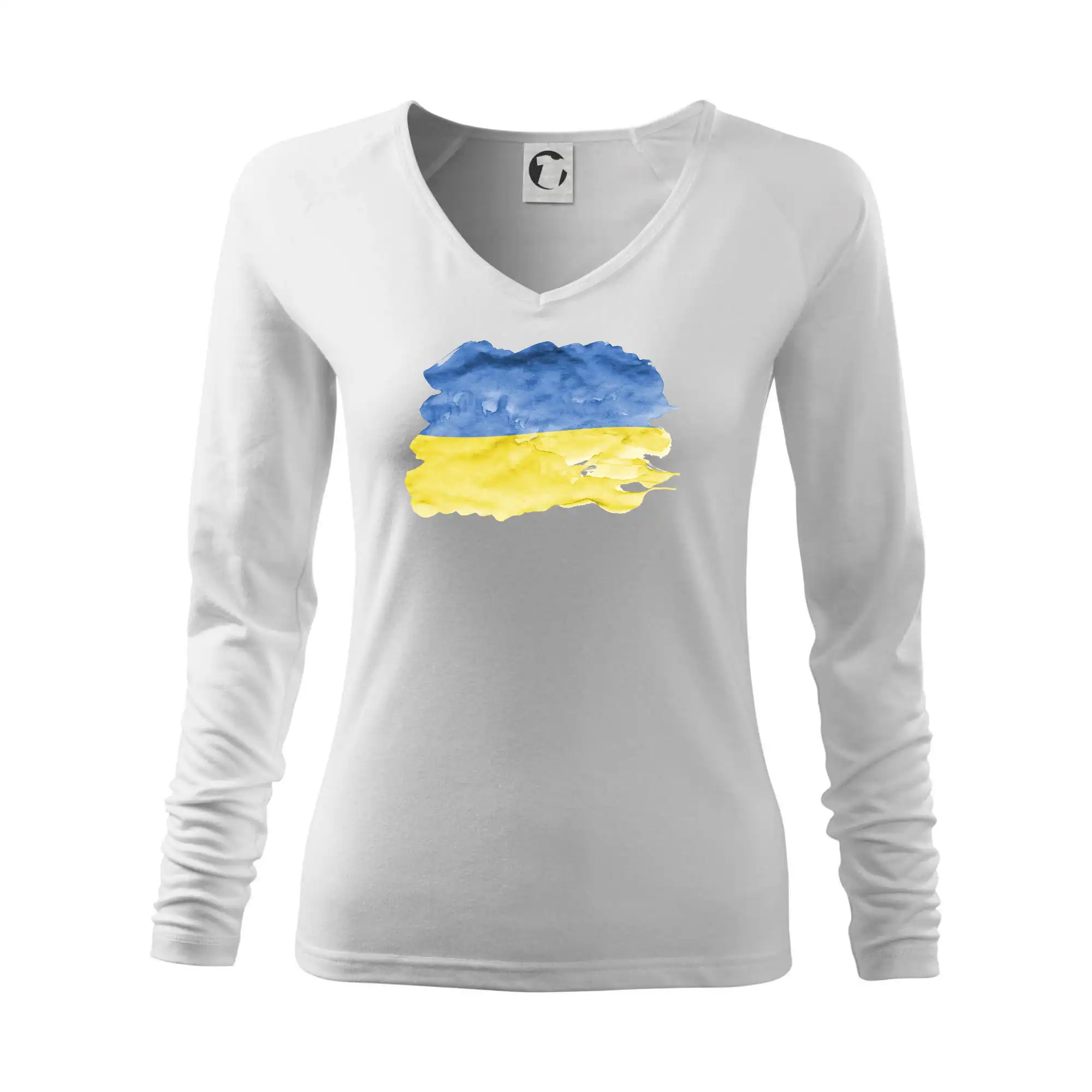 Tričká s vlajkou ukrajiny - Ukrajina vlajka rozpitá - Tričko dámske Elegance