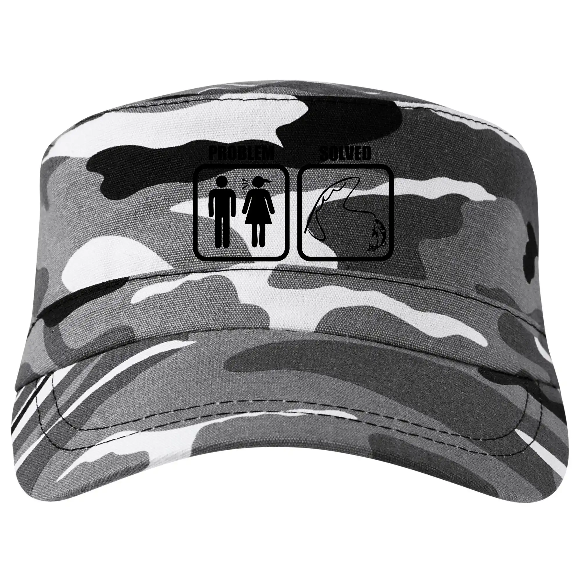 Tričká Problem Solved - Problém rybárčenie - Šiltovka CAMO