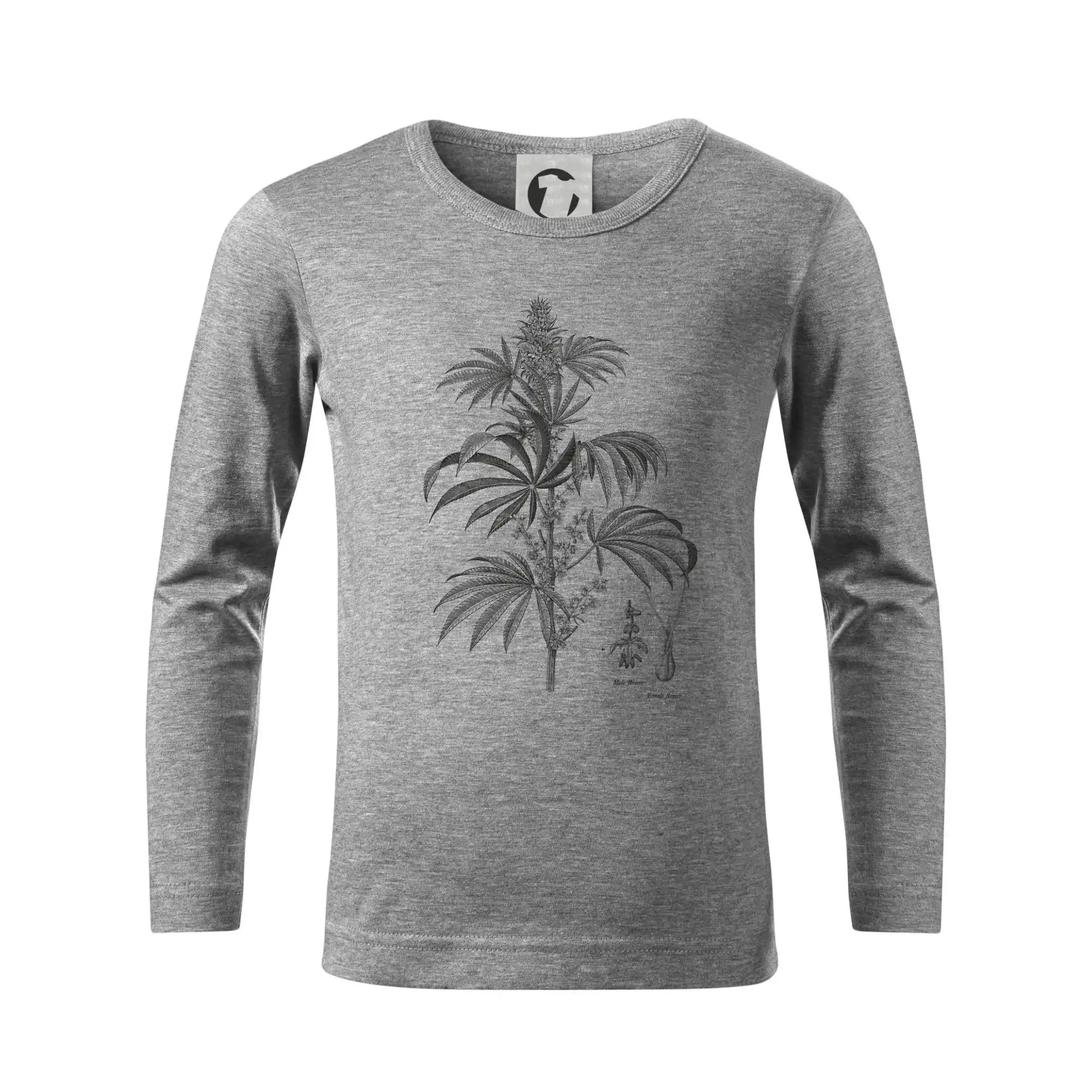Tričká pre pohodový ľudí - Konope kvietok čiernobiely   - Tričko detské Long Sleeve