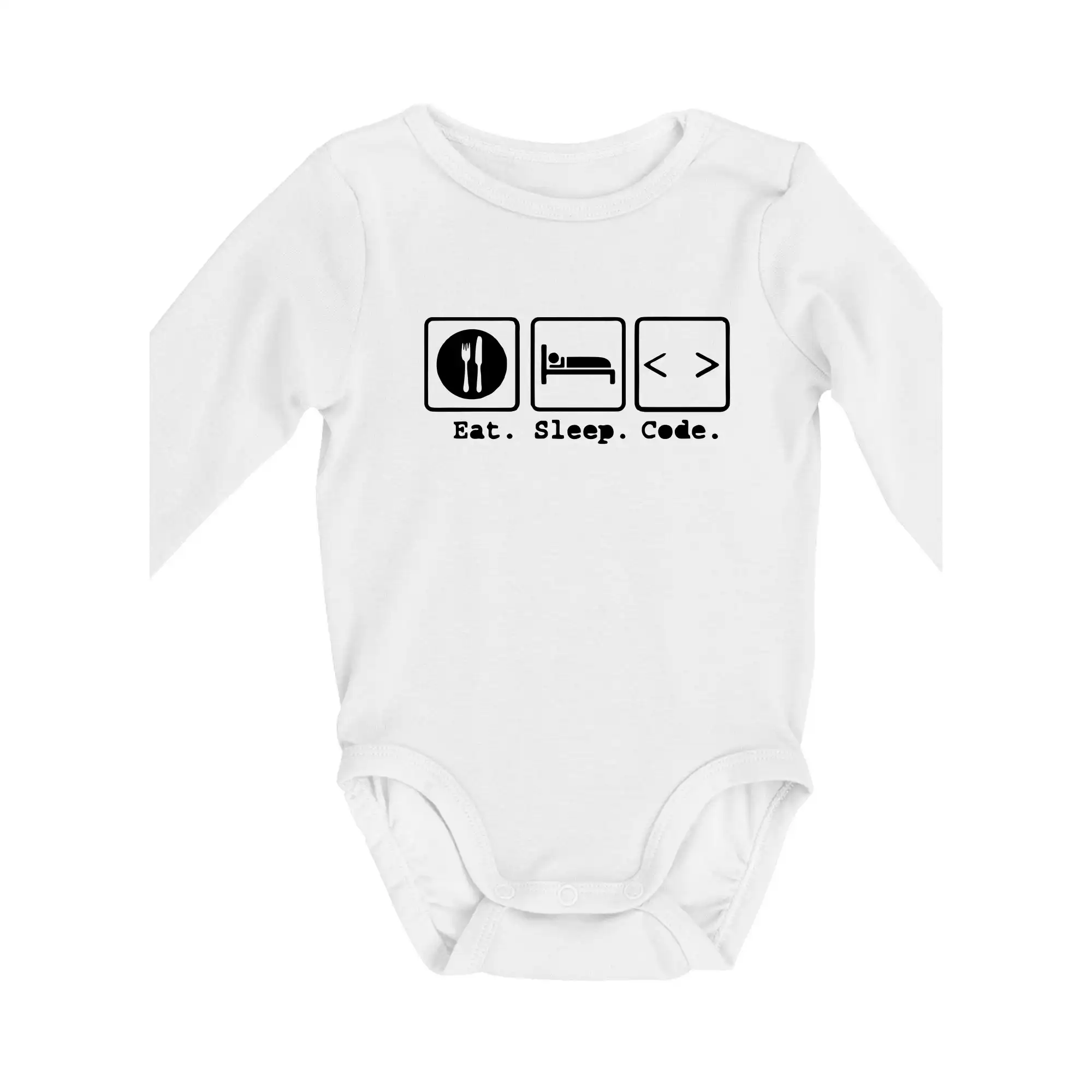Eat sleep repeat - Eat sleep Code - Body dojčenské s dlhým rukávom