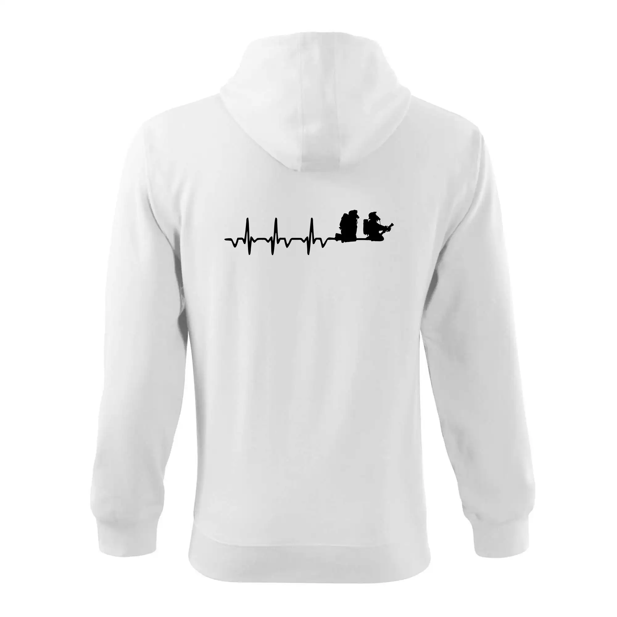 Originálne tričká pre hasičov - EKG hasiči - Mikina s kapucňou na zips trendy zipper