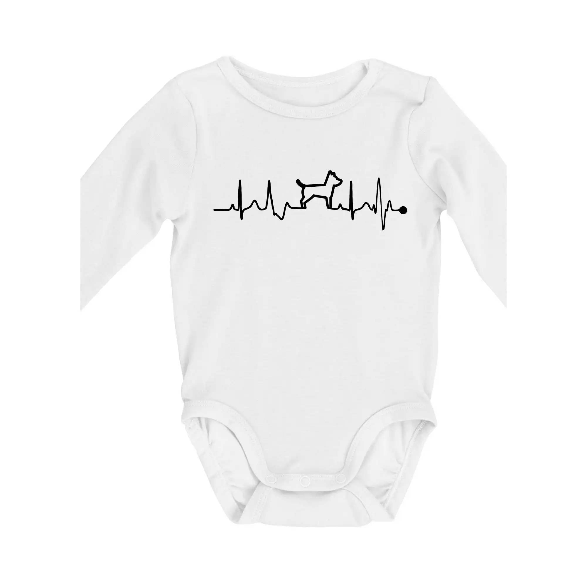 Ekg psí obrys - Body dojčenské s dlhým rukávom