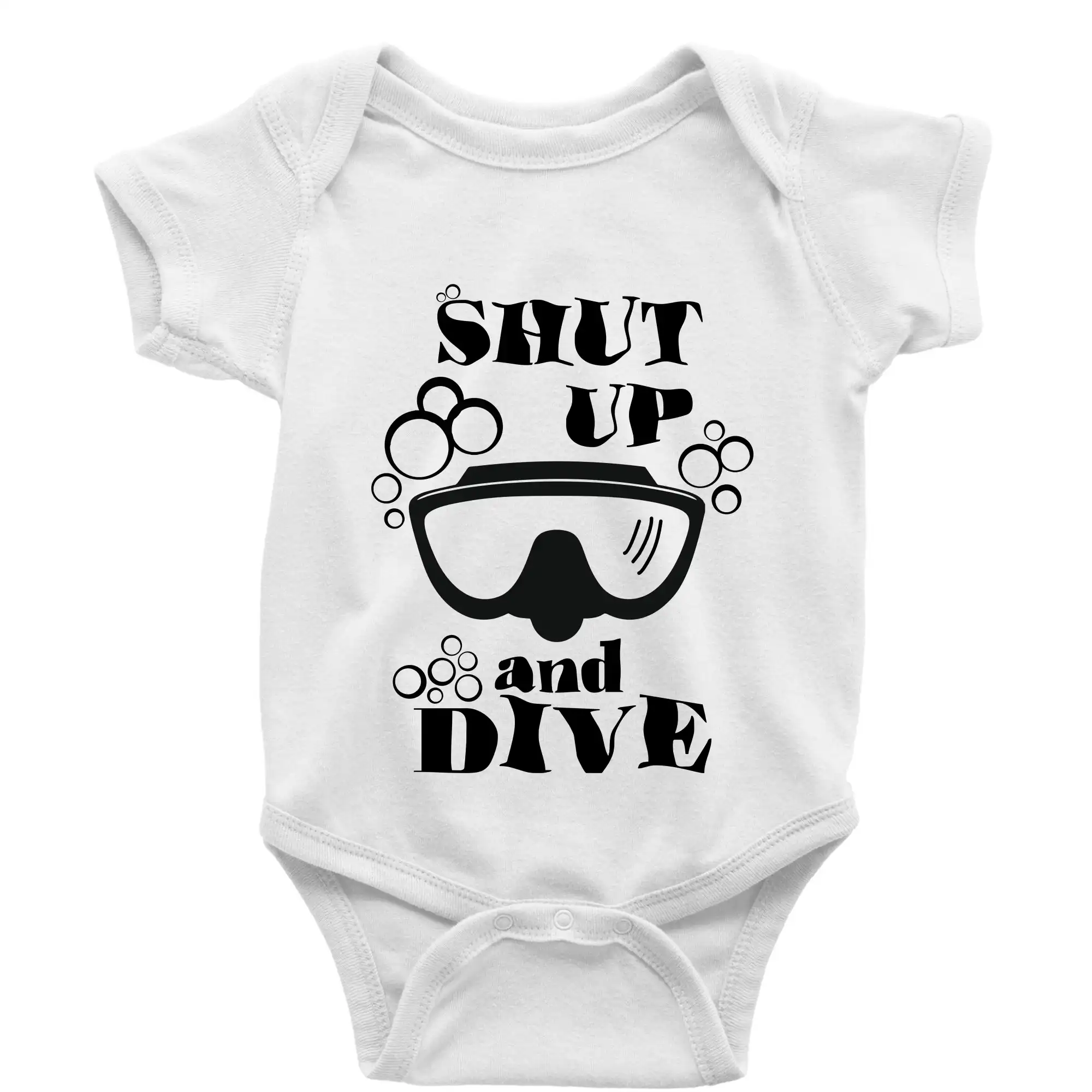 Potápačské tričká - Shut up and dive - Body dojčenské s krátkym rukávom