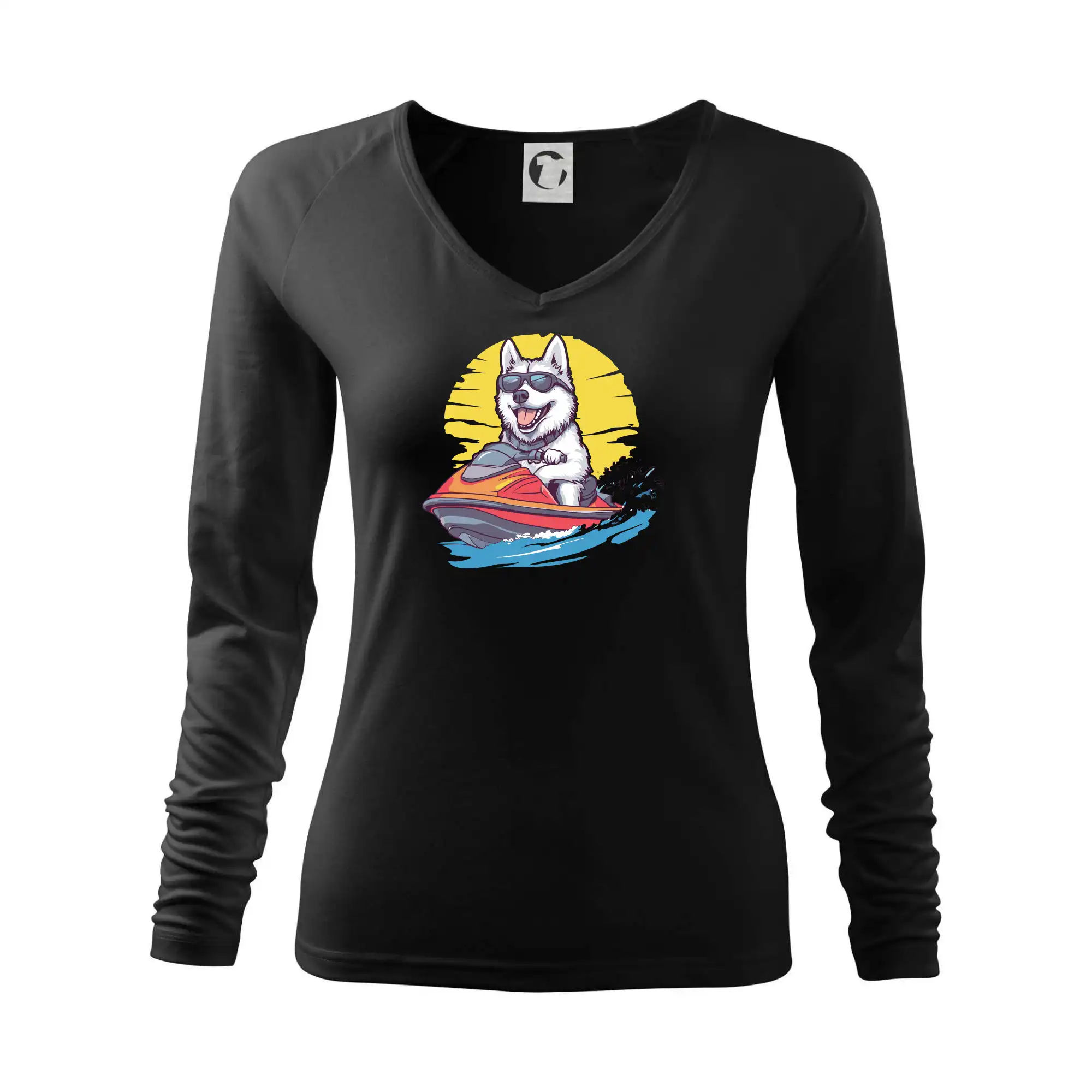 Husky na vodním skútru