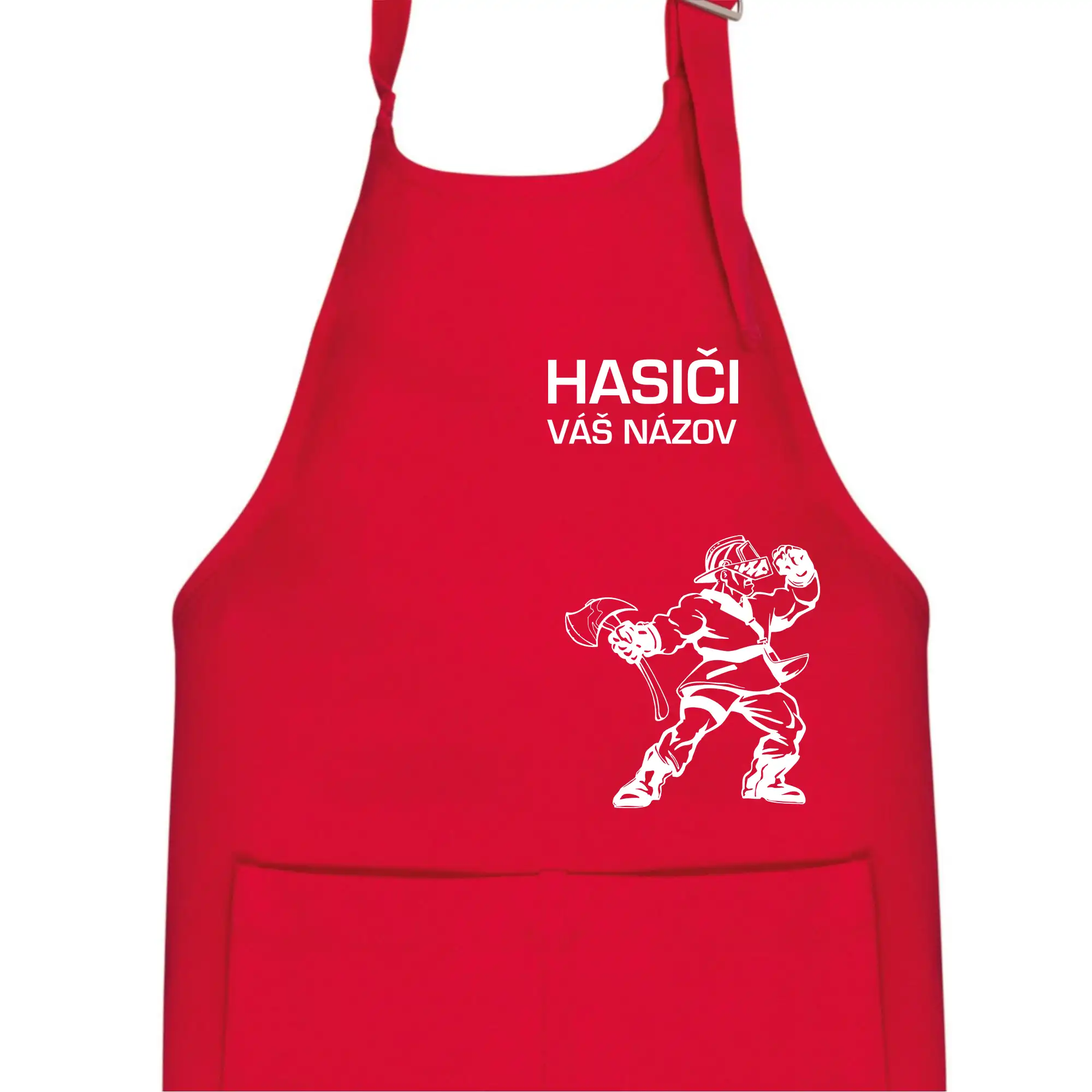 Originálne tričká pre hasičov - Hasič postava - vlastný názov - Detská zástera na varenie