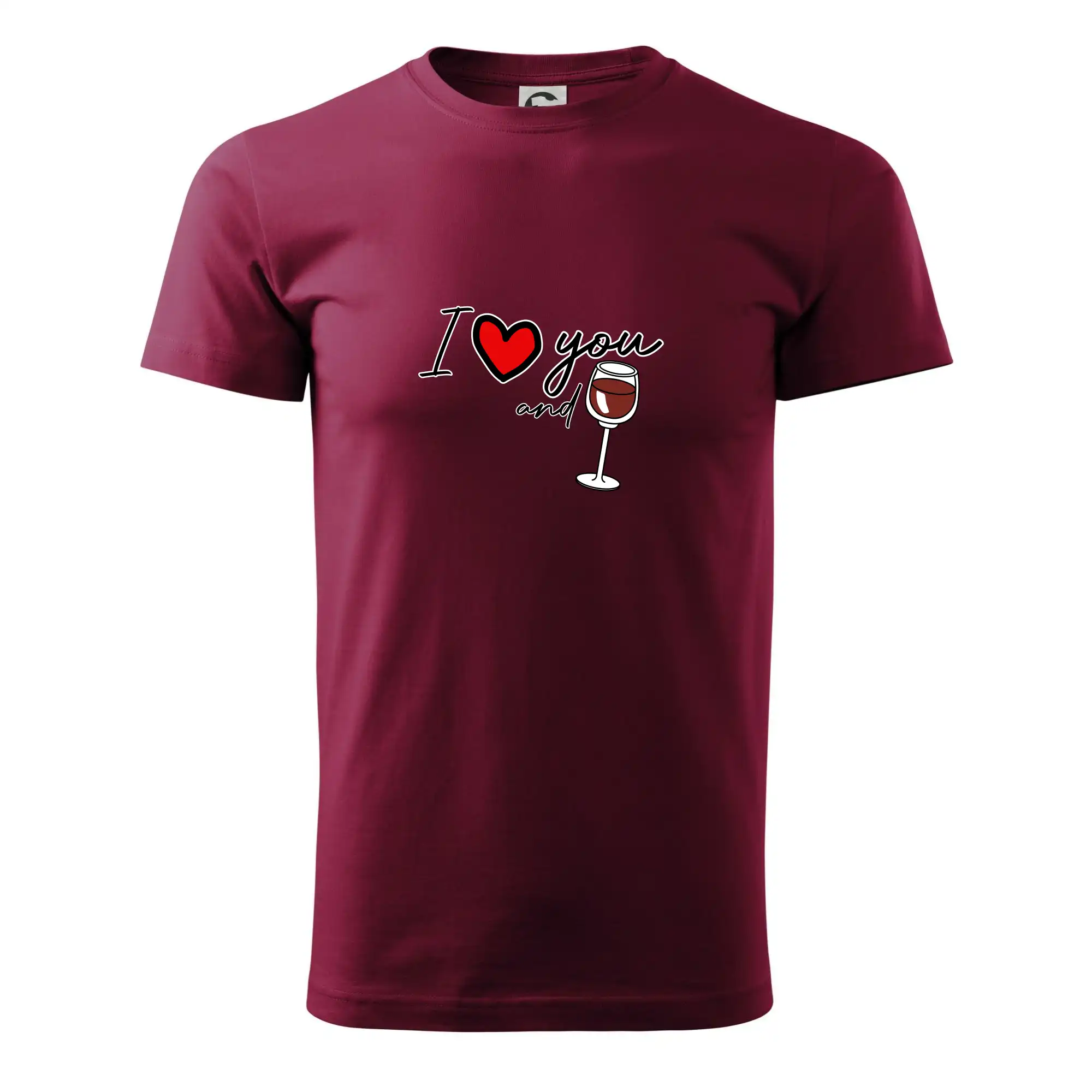I love you and red wine - Klasické pánske tričko vyššej gramáže