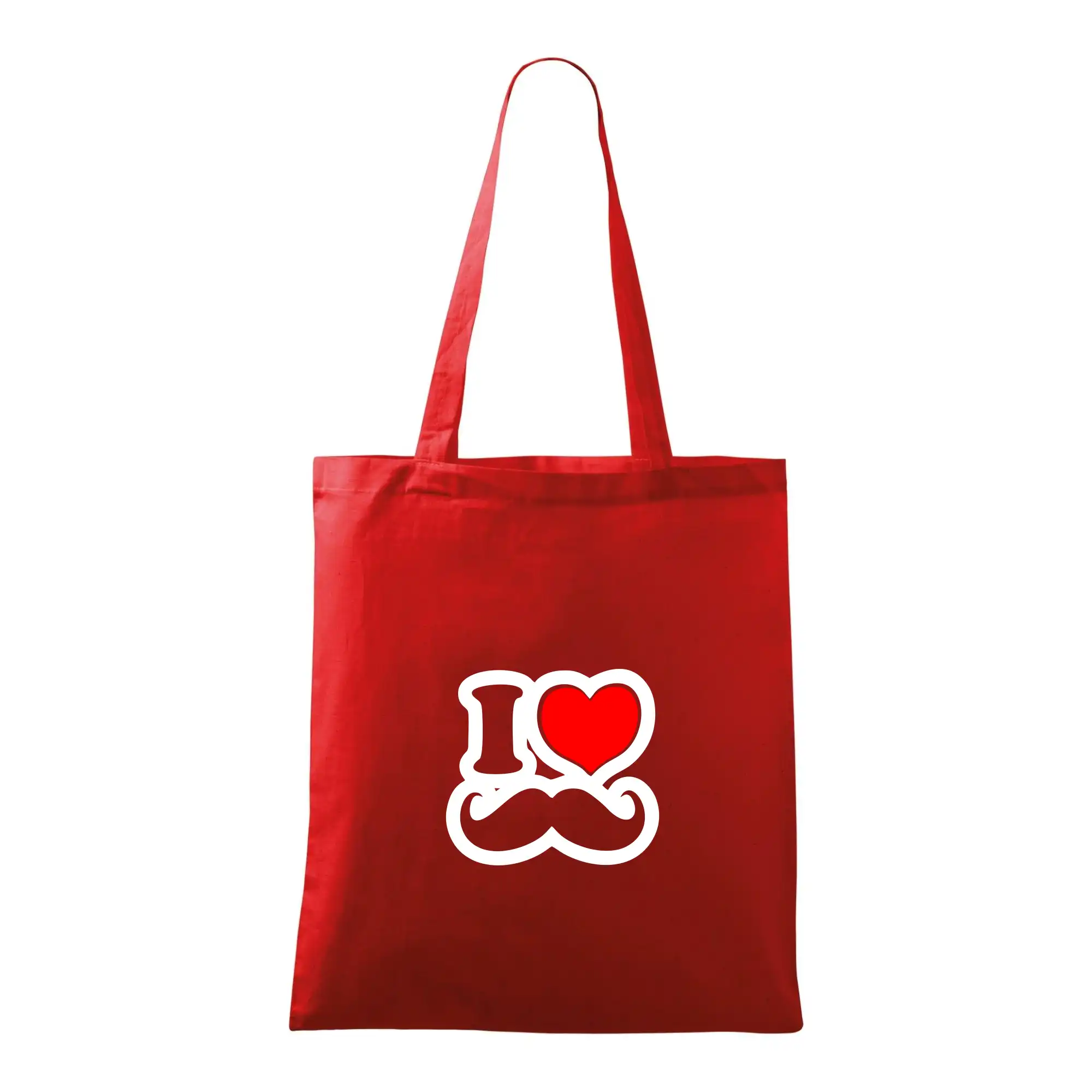 Tričká s fúzikmi - i love mustache - obrys - Taška bavlnená