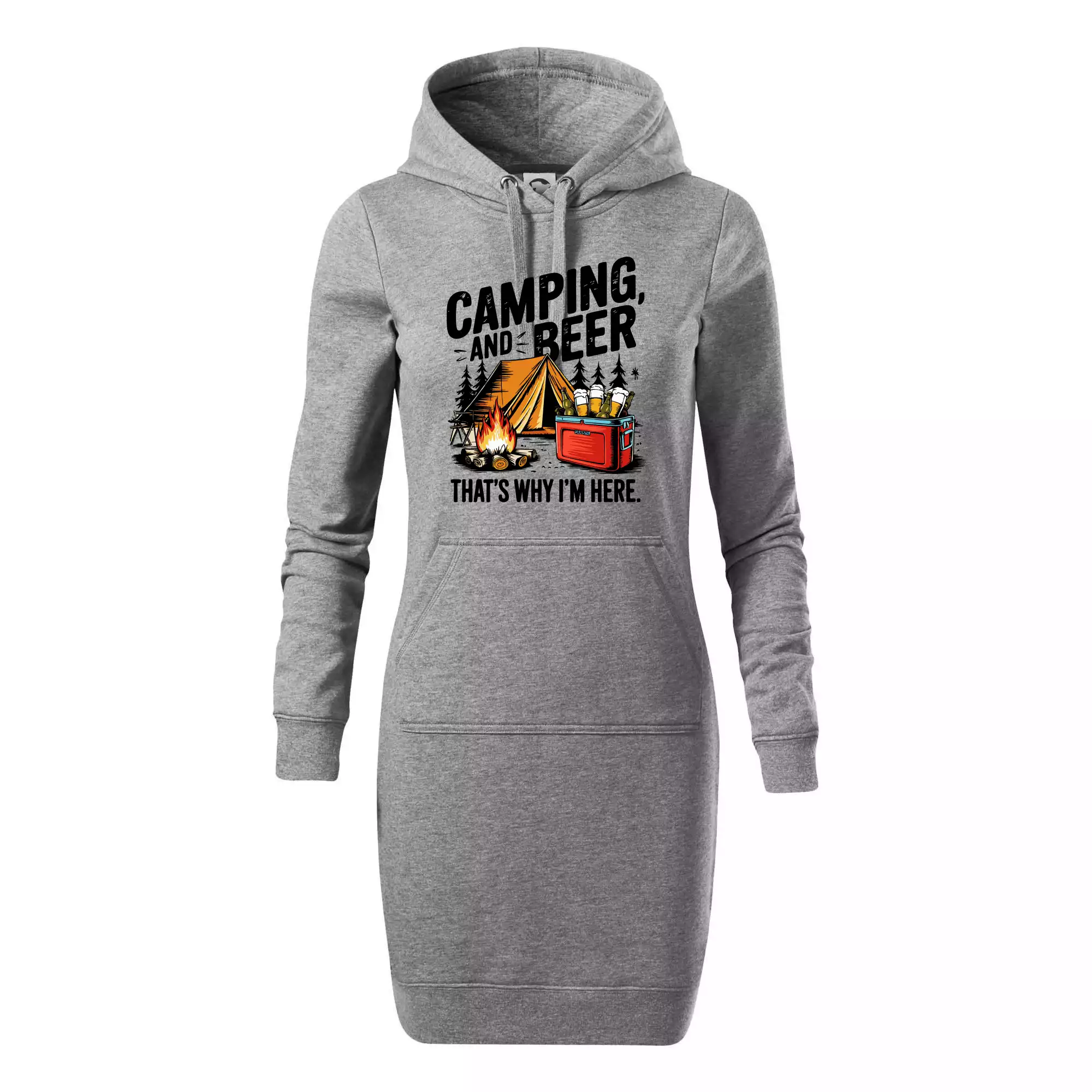 Černý nápis nápis Camping and beer