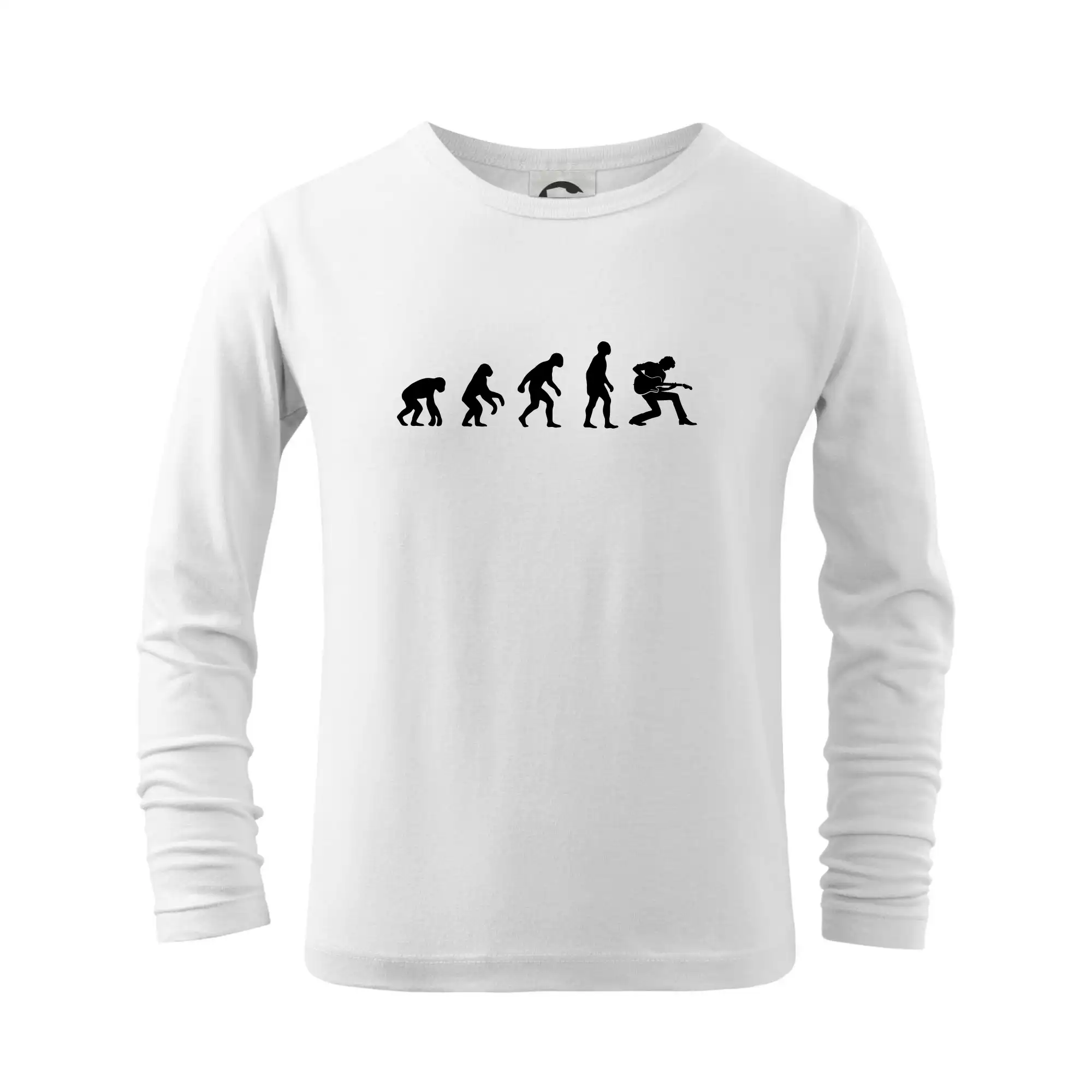 Evolúcia gitarista - kľačiaci - Tričko detské Long Sleeve