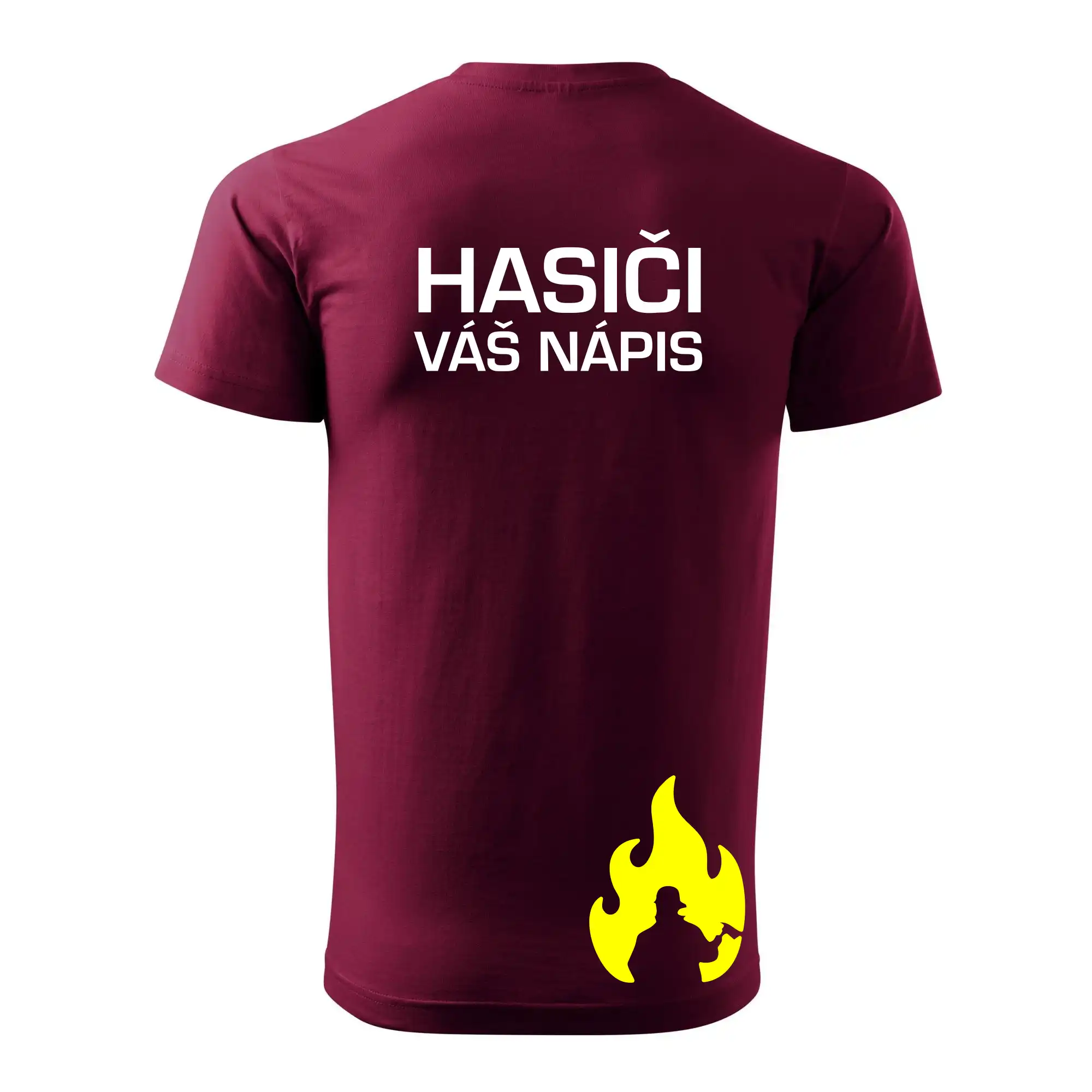 Hasič stojaci - nápis hasiči - Veľký nápis na chrbte