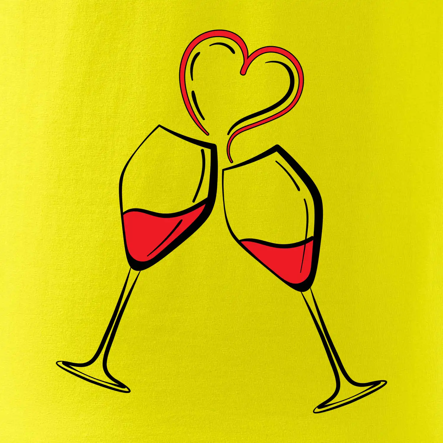 Víno je láska jednoduchý nákres