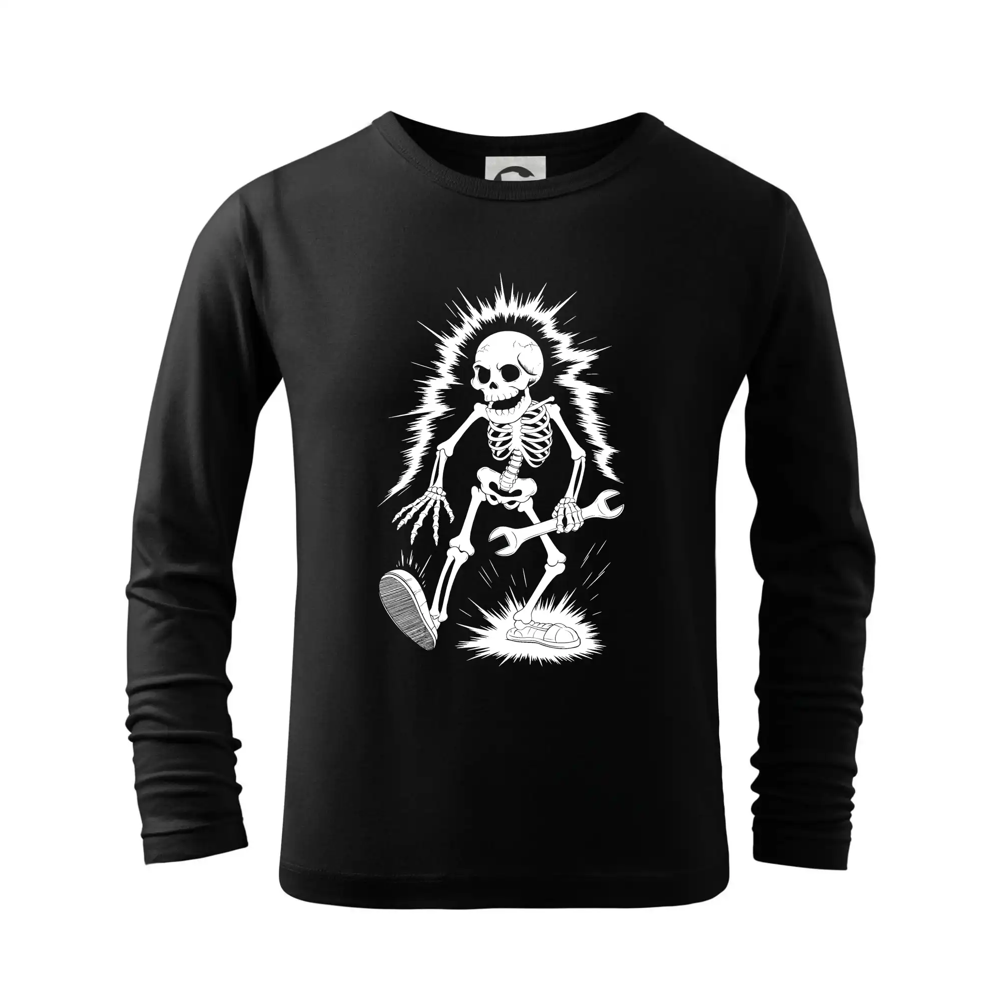 Vtipné tričká do práce - Elektrikár kostra - Tričko detské Long Sleeve