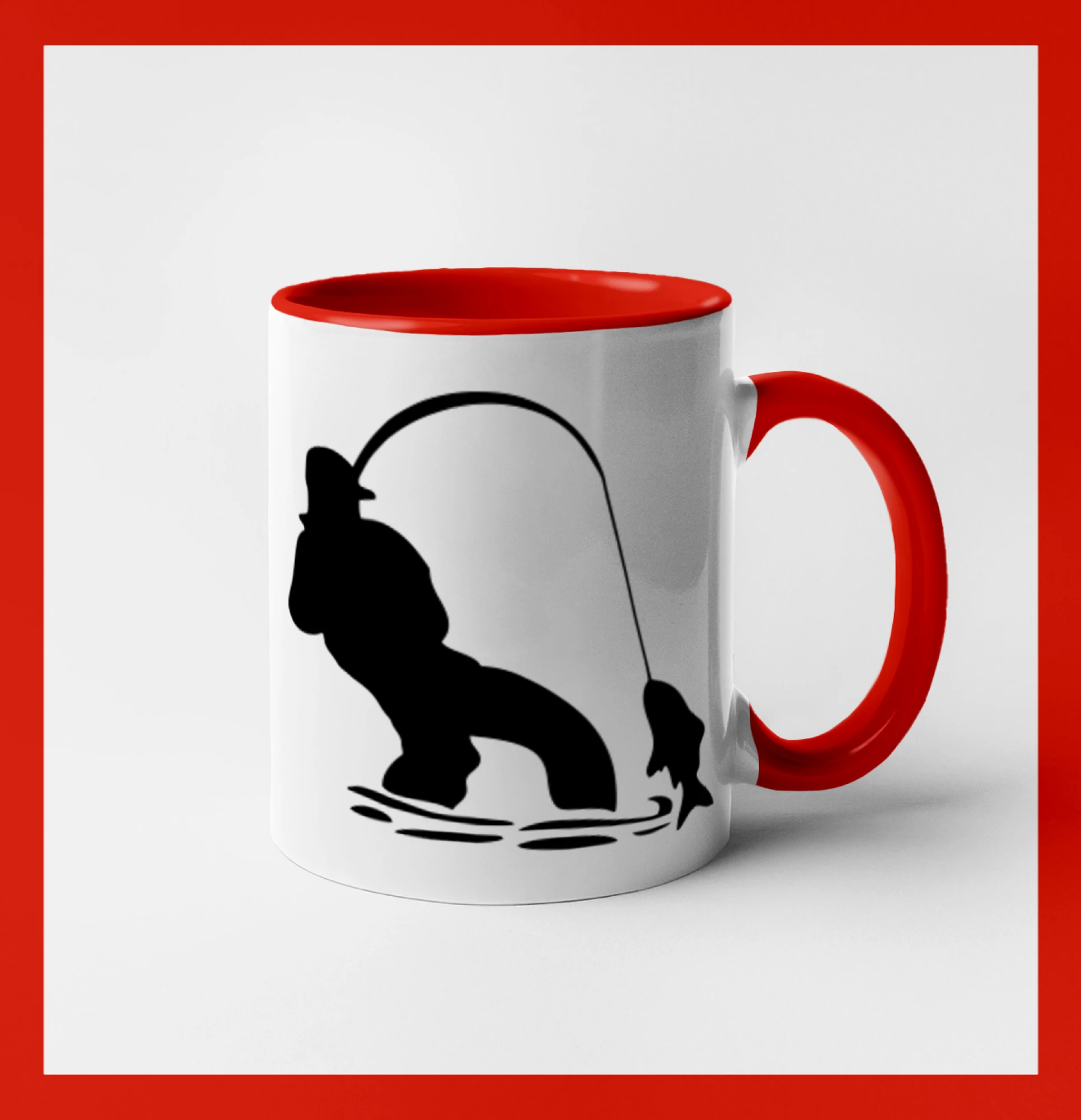 Rybár ťahajúce rybu