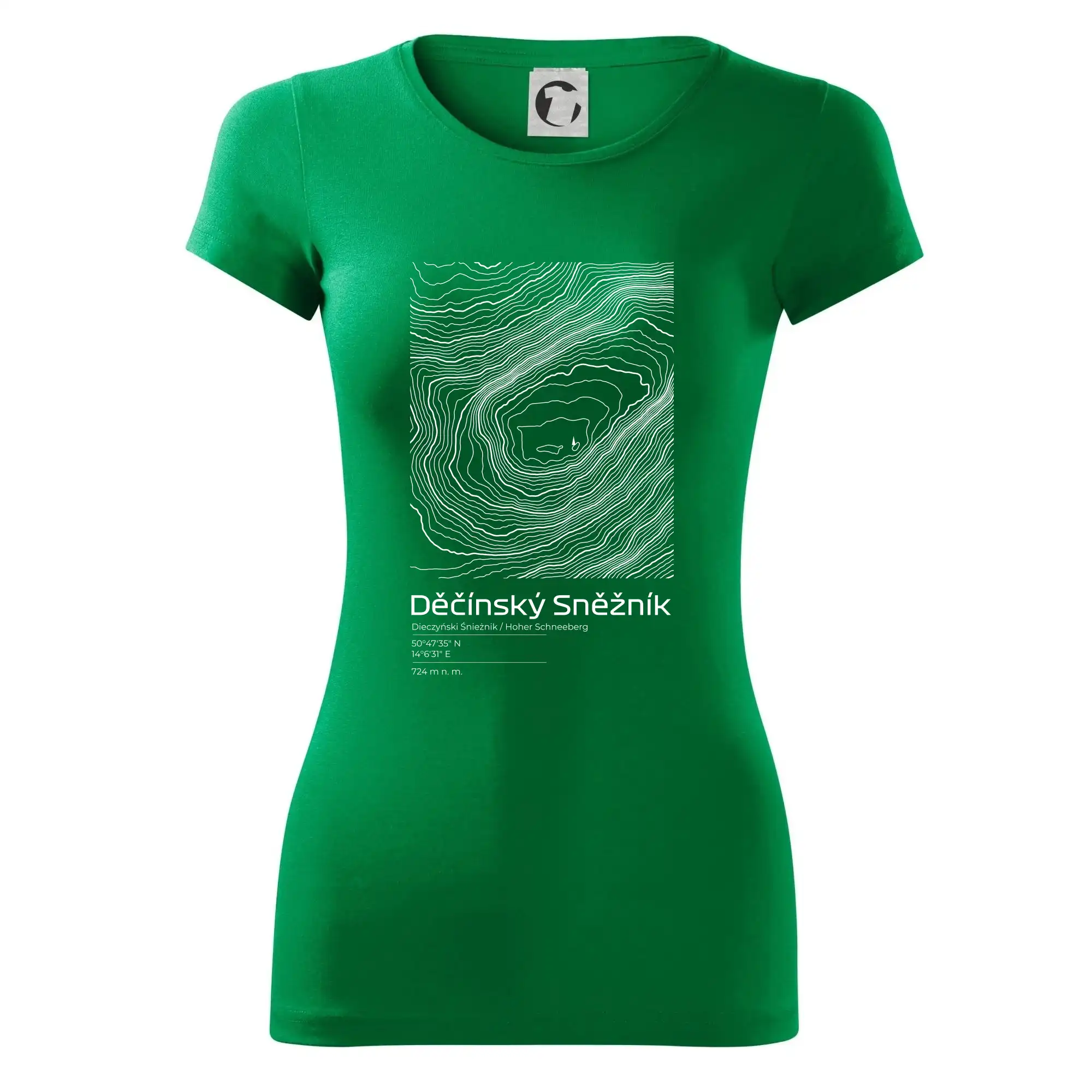 Děčínský Sněžník - vrstevnice v obdélníku