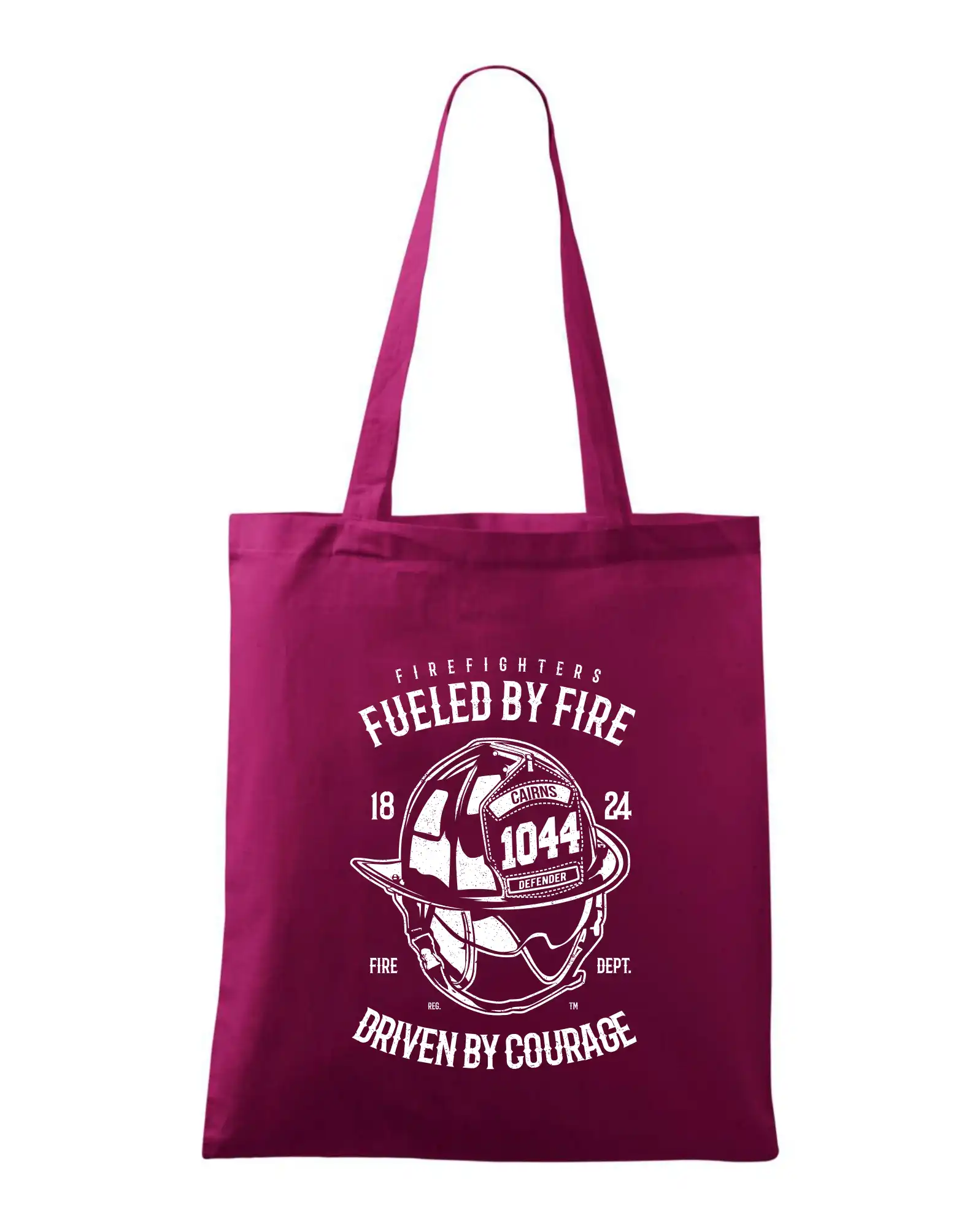 Originálne tričká pre hasičov - Fueled By Fire - Taška bavlnená