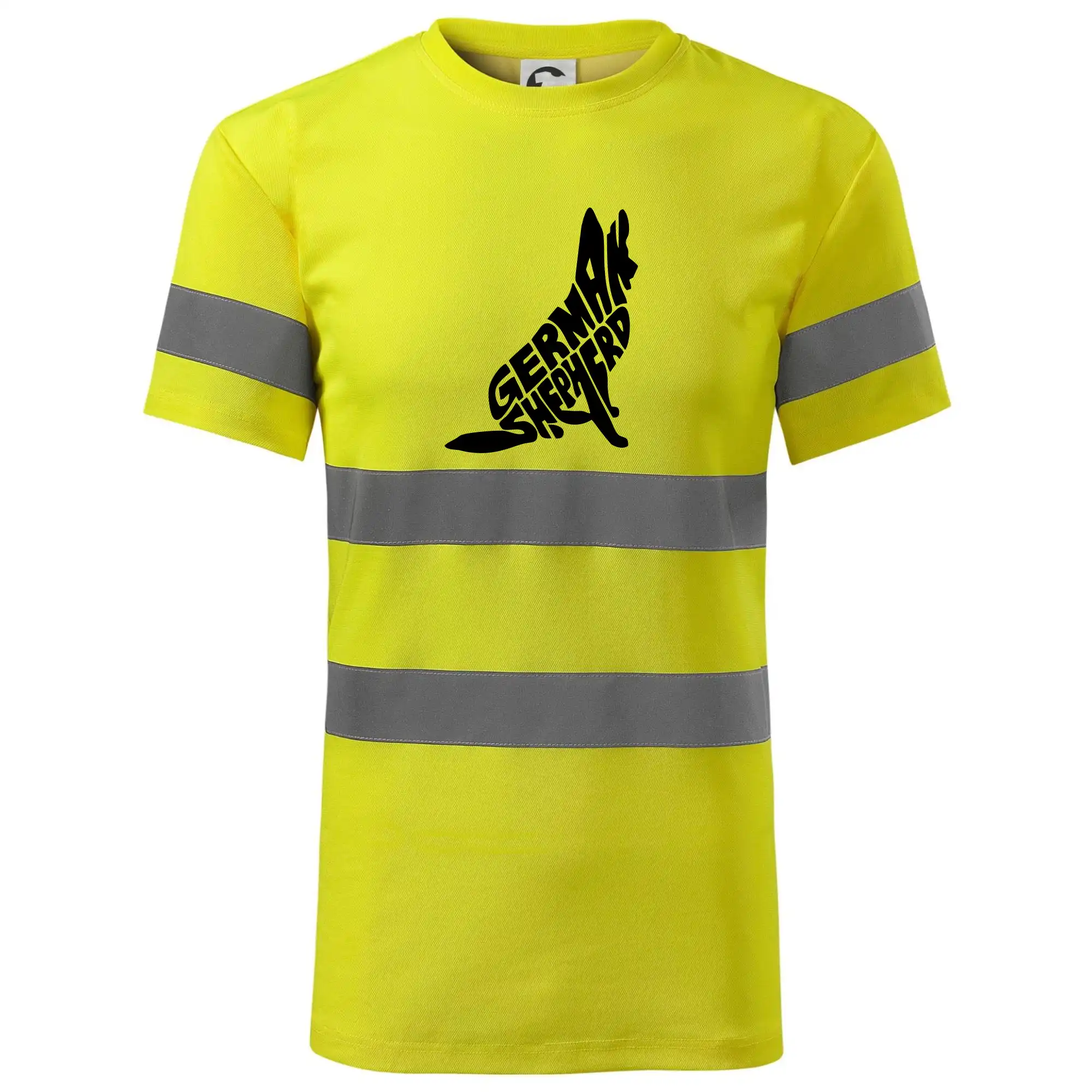 Německý ovčák sedící napis