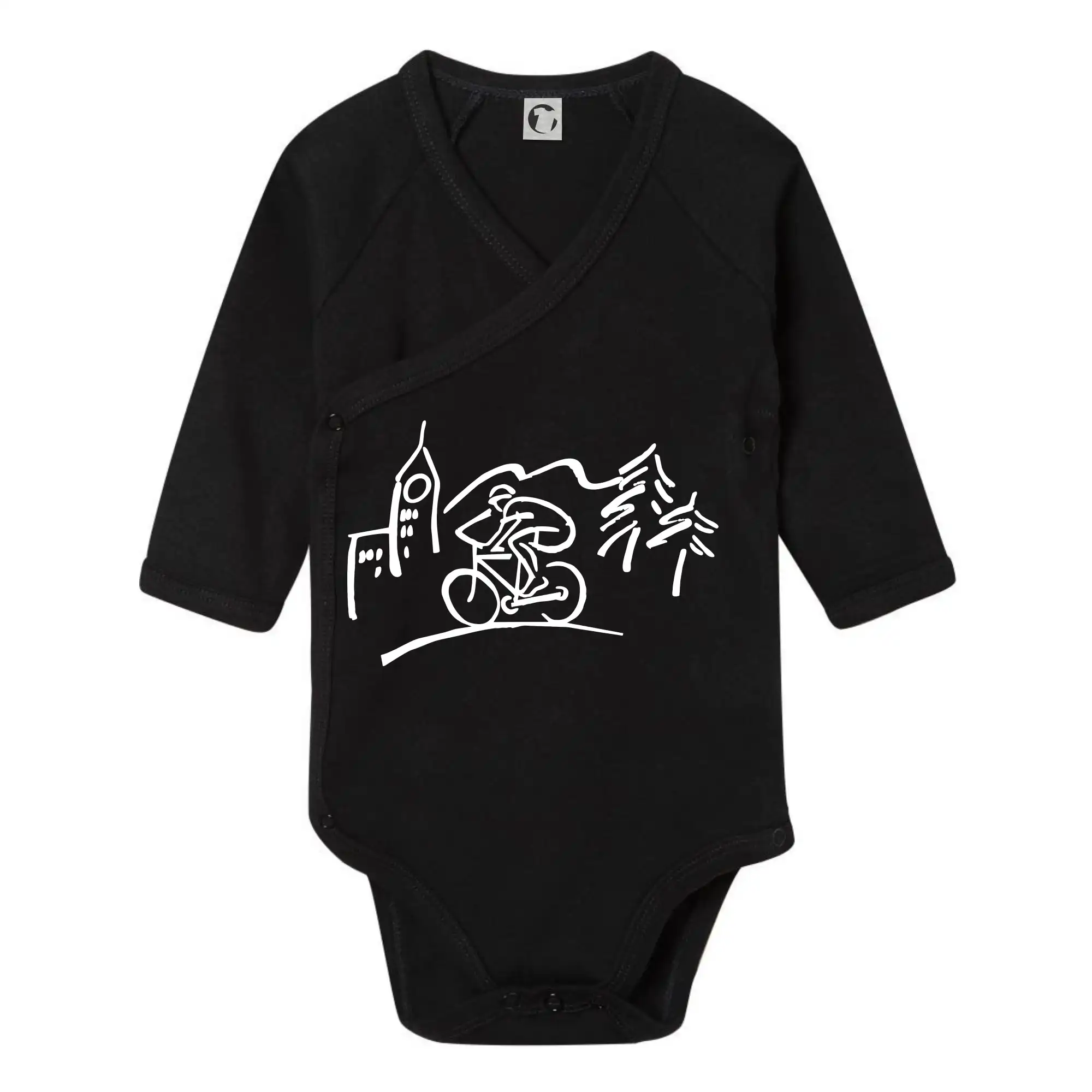 Tričko ako darček pre cyklistu - Cyklista na výlete - Body zavinovacie s dlhým rukávom