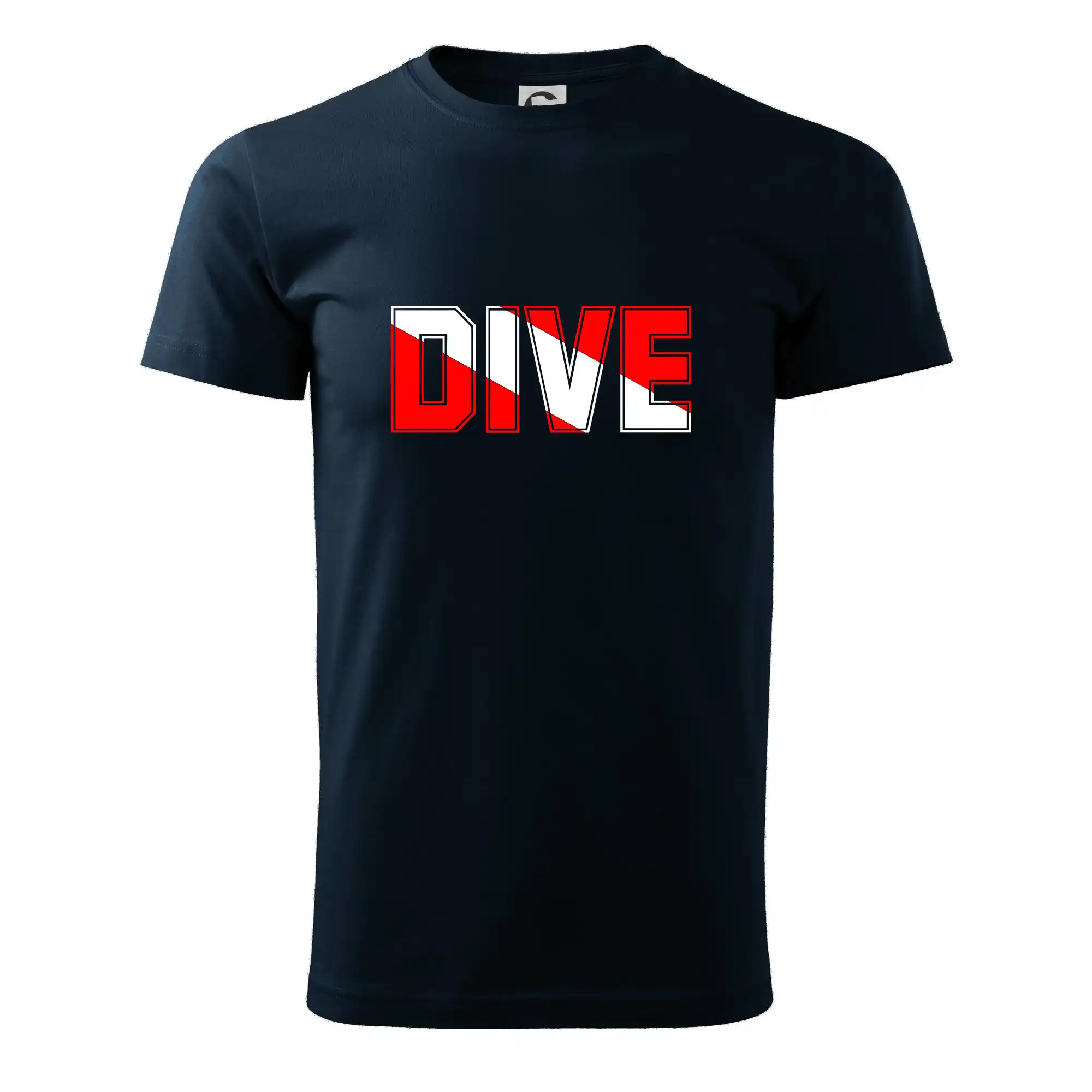 Potápačské tričká - Dive nápis vlajka - Pánske tričko nižšej gramáže