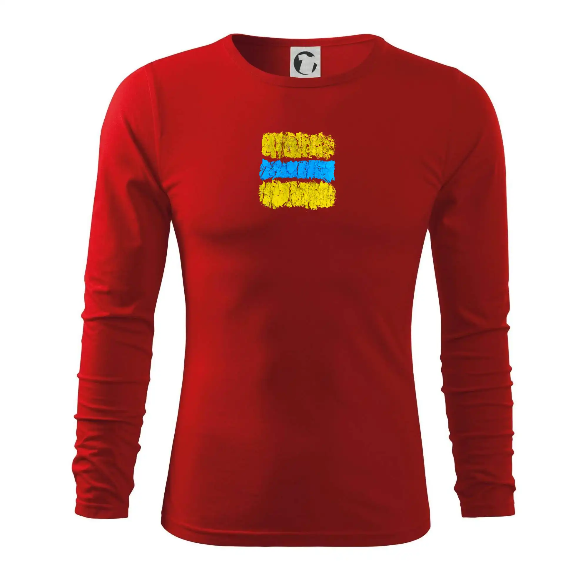 Tričko ako darček pre cyklistu - Turistická Cyklo značka - žlto modrá - Tričko s dlhým rukávom FIT-T long sleeve