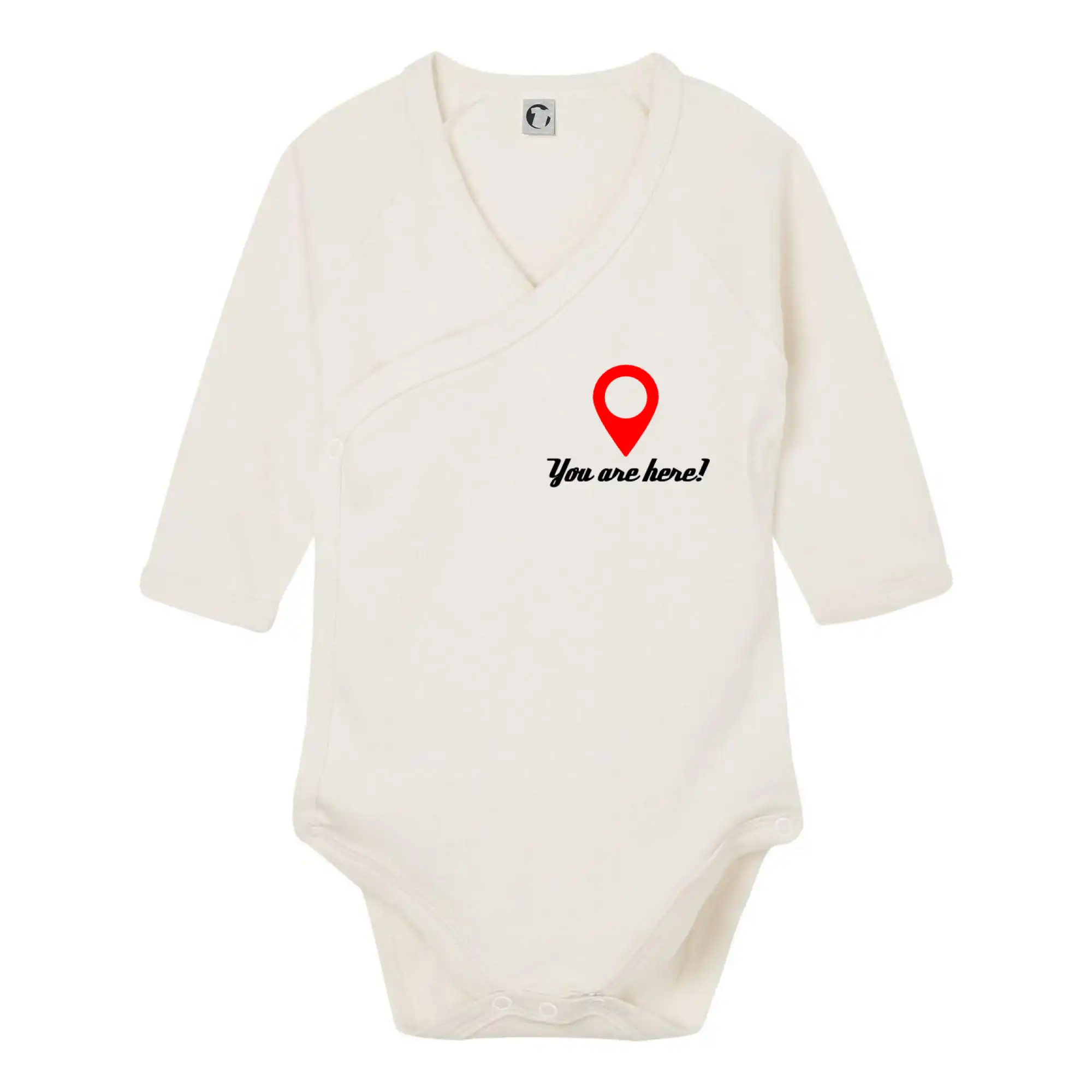 Tričká pre zamilovaných - You are here - Body zavinovacie s dlhým rukávom