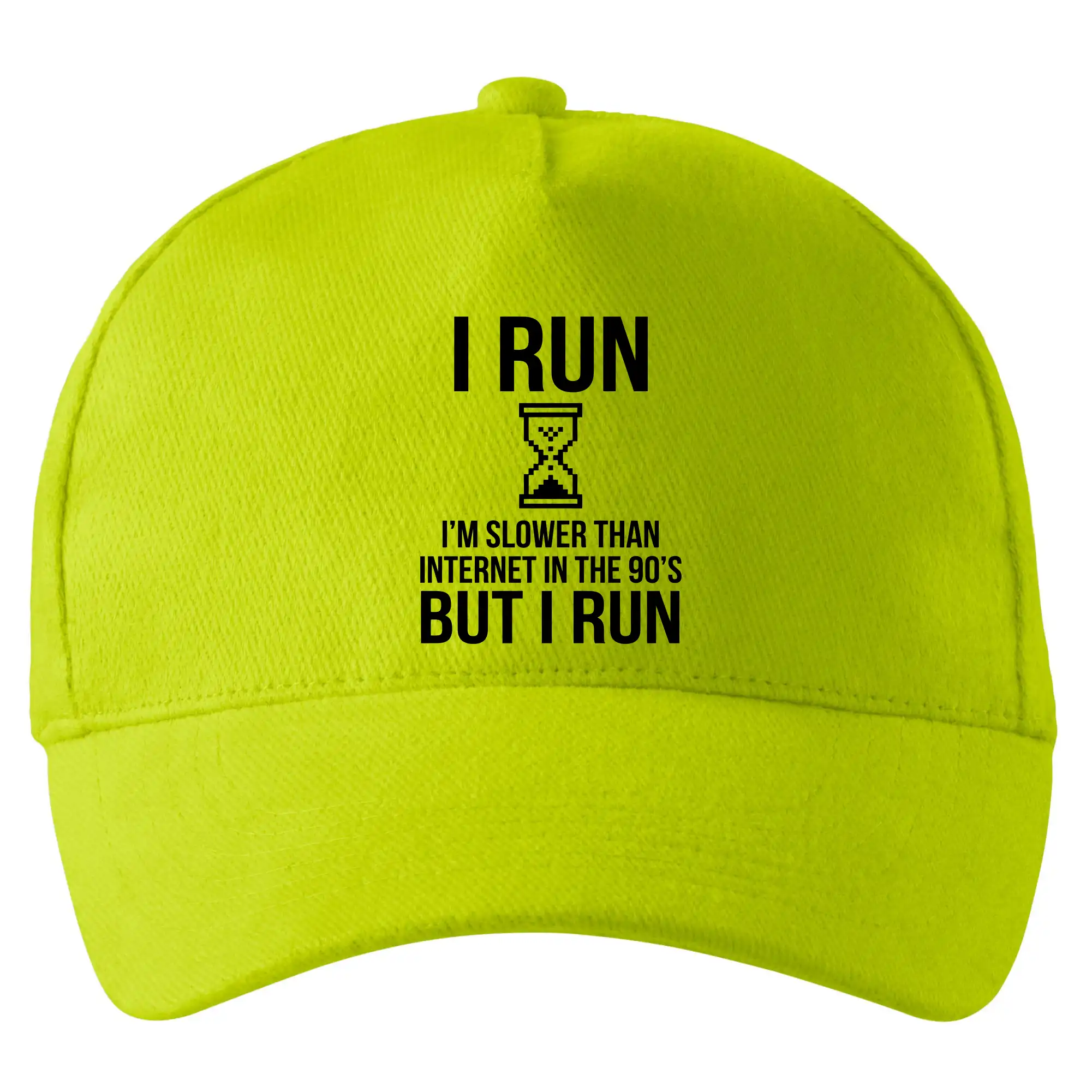 Tričká pre bežcov - I run slower then internet - Šiltovka so zahnutým šiltom a mosaznou sponou