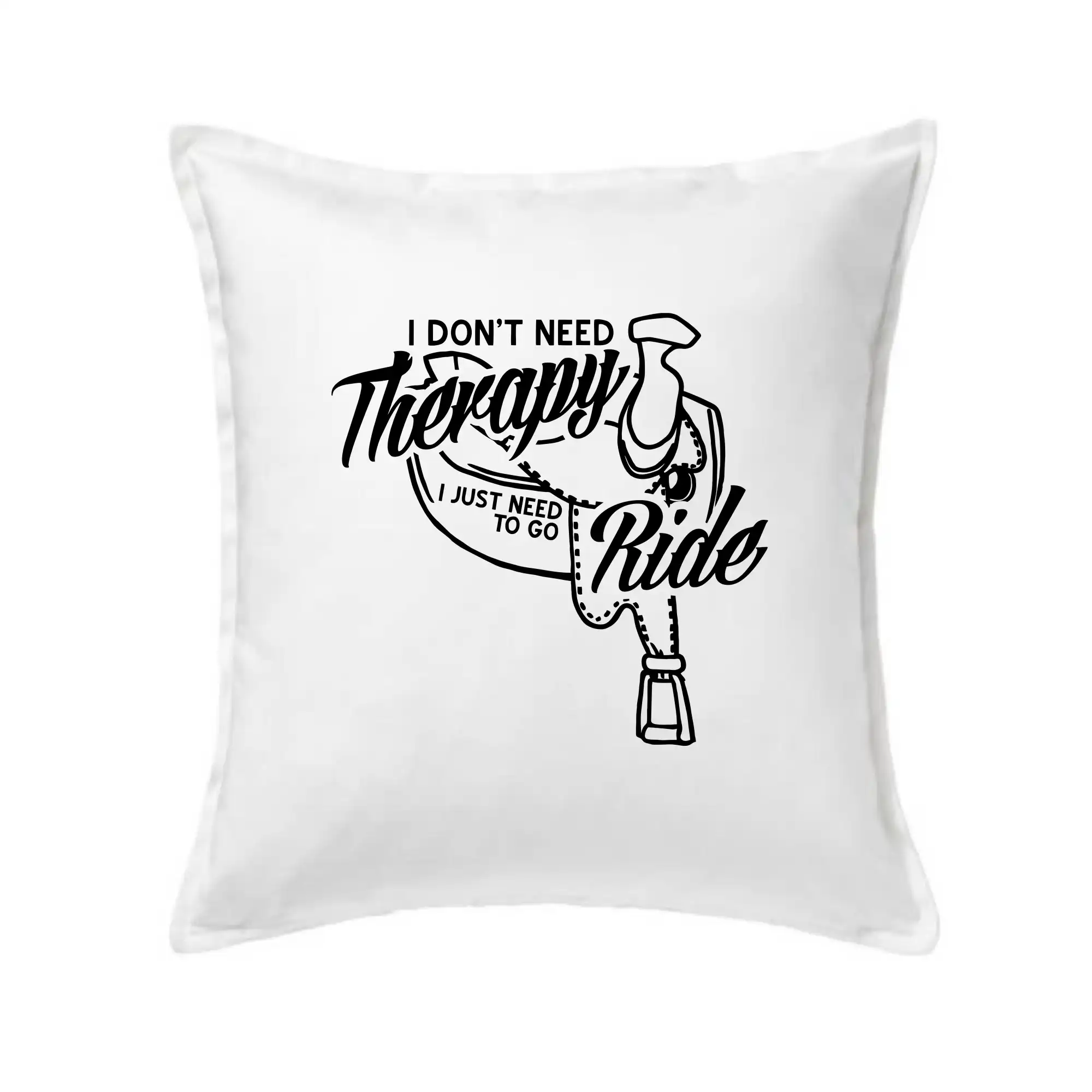 Tričká s koňmi - I don't Therapy Ride - jazdkyňa - Vankúš 50x50