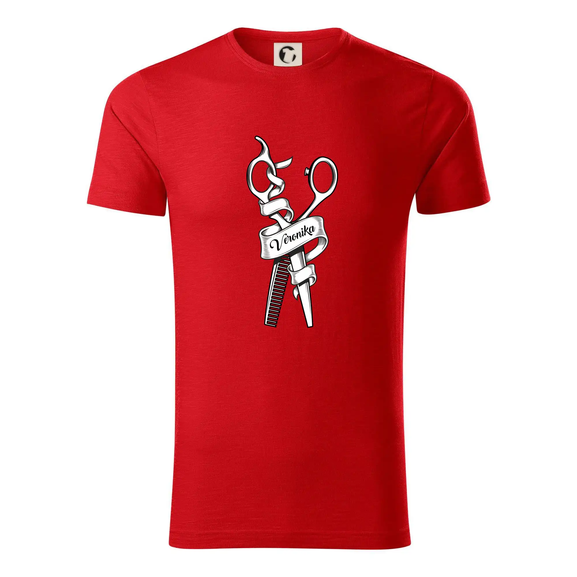 Vtipné tričká do práce - Nůžky - vlastní jméno - Tričko z organickej bavlny