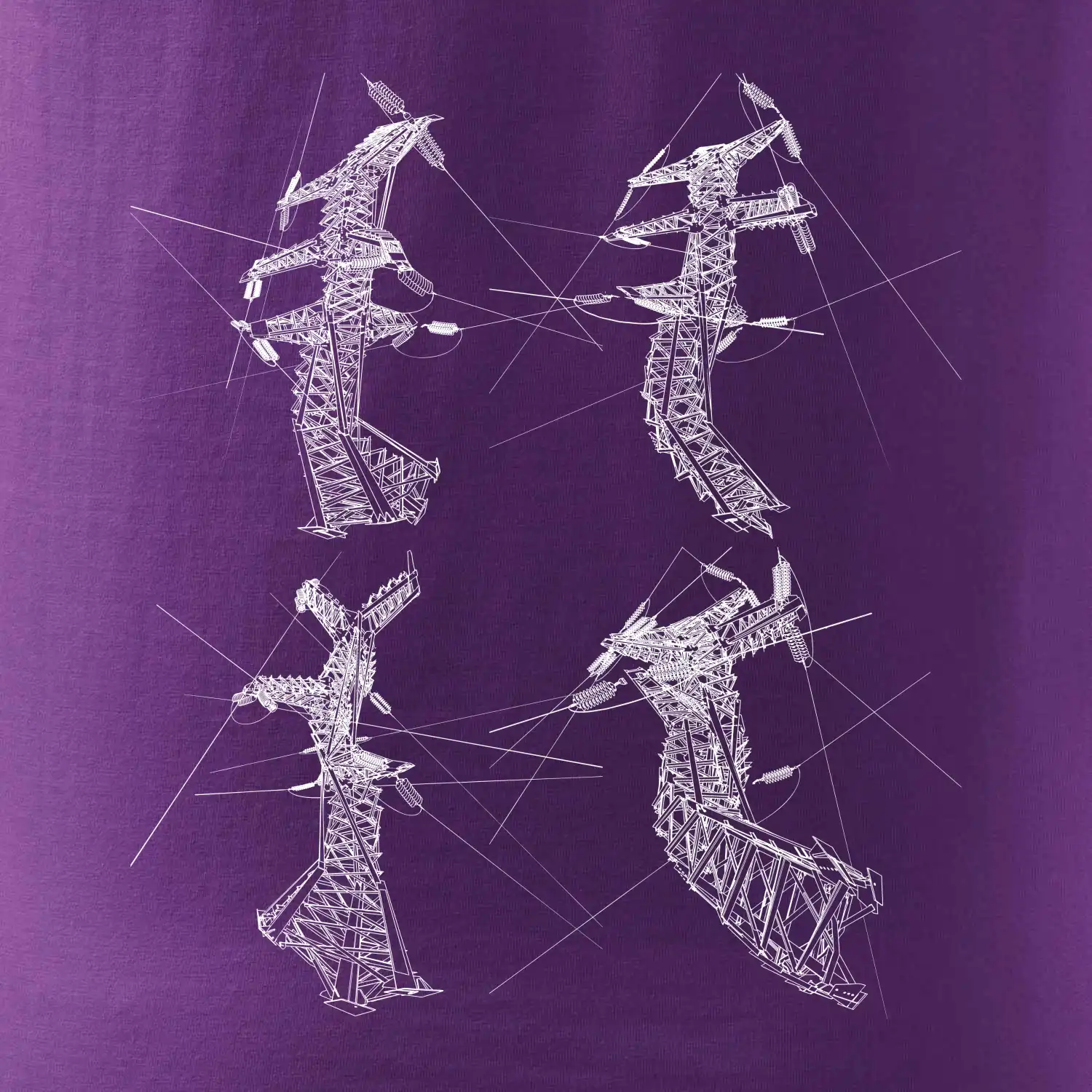 Zkroucený stožár vysokého vedení