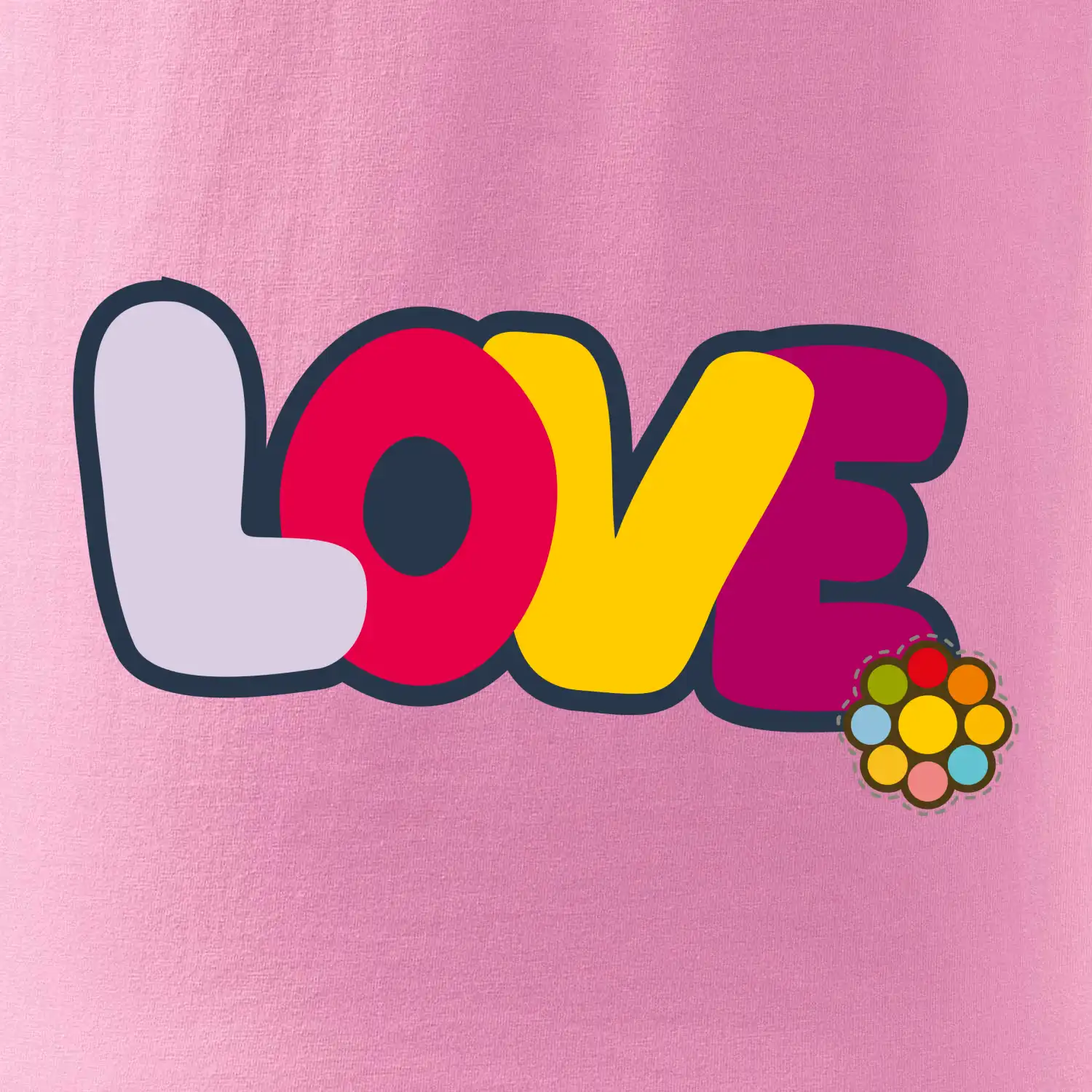 Love nápis s květinou