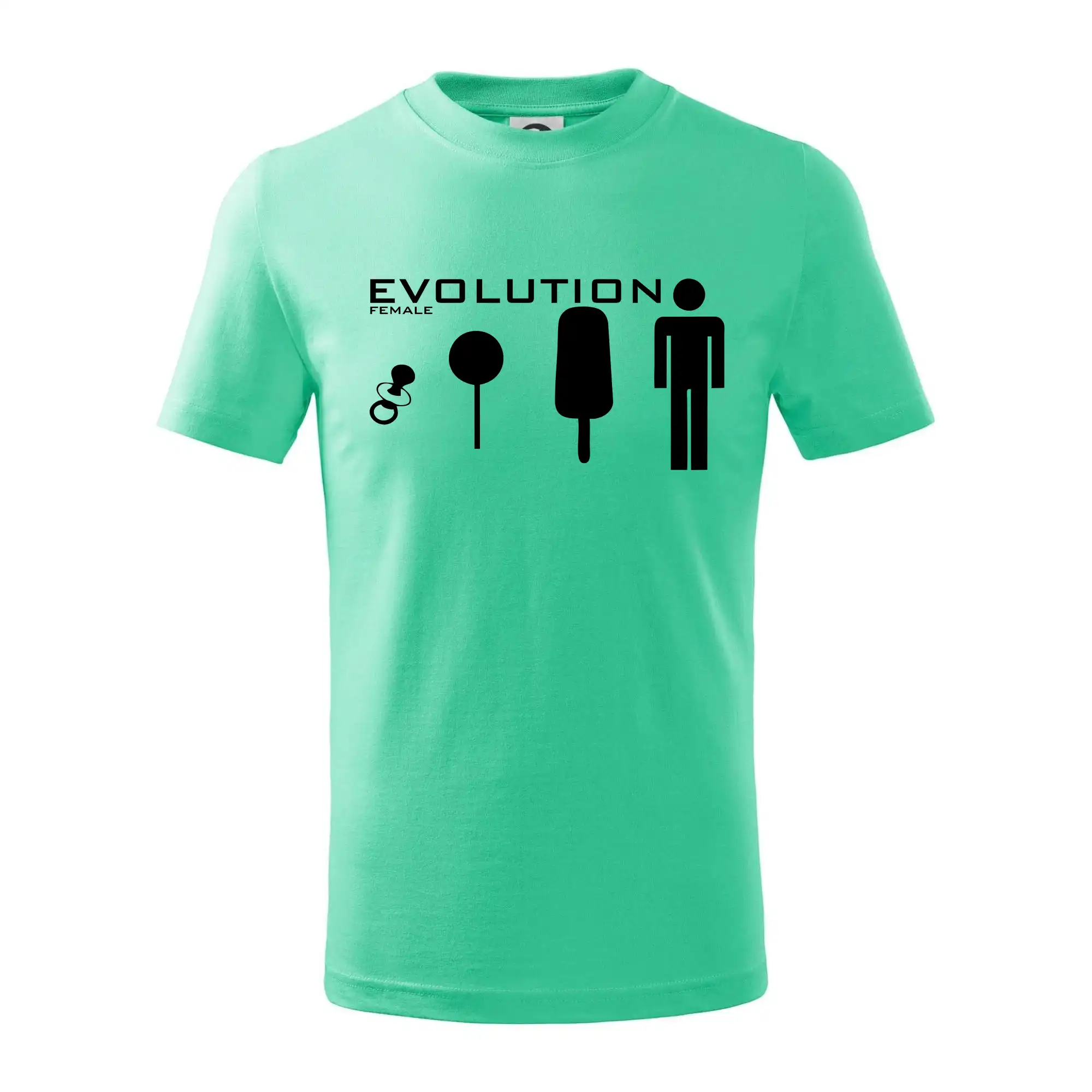 Tričká s potlačou evolúcia - Evolúcia ženy - Tričko detské bavlnené