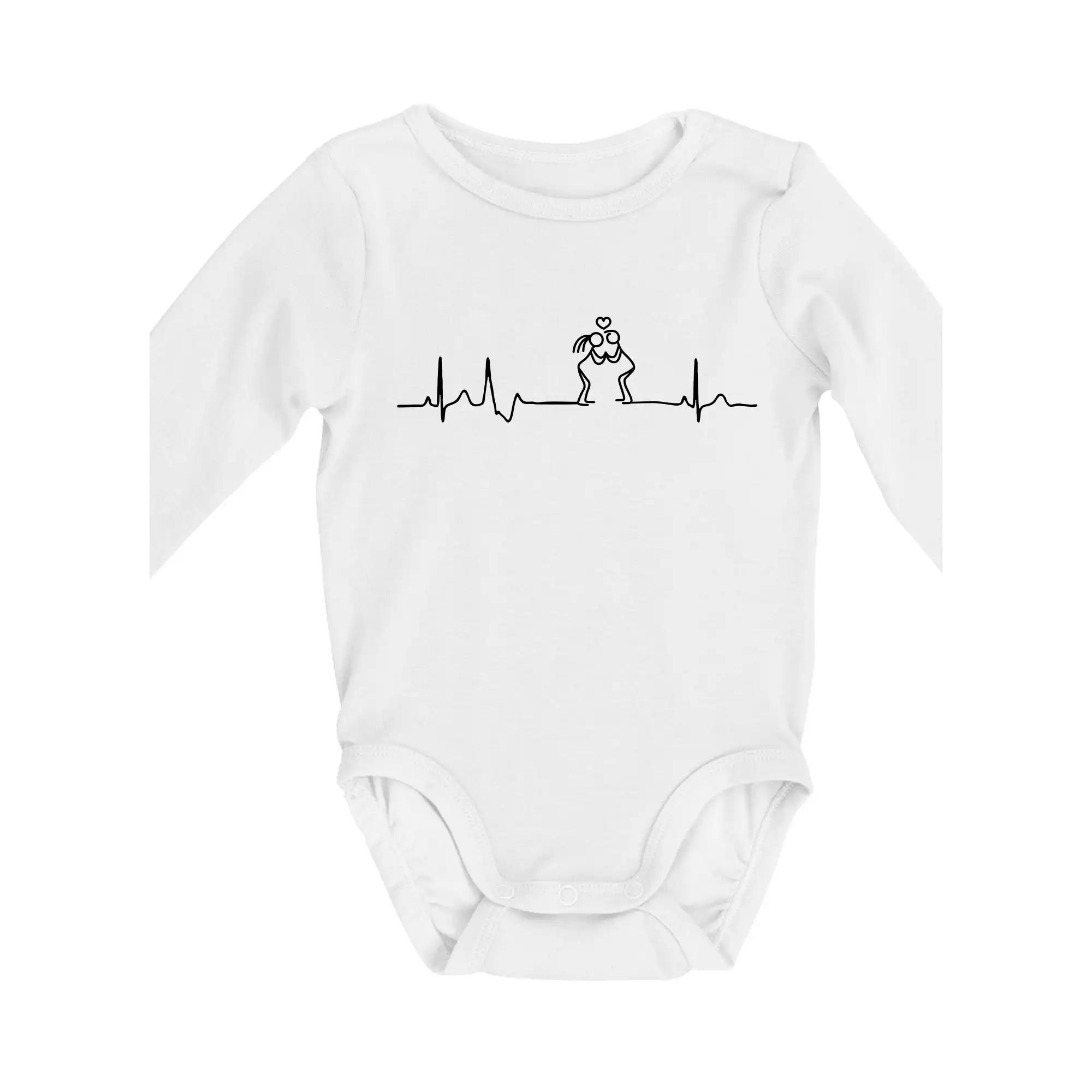 Tričká pre zamilovaných - EKG zamilovaný pár - Body dojčenské s dlhým rukávom