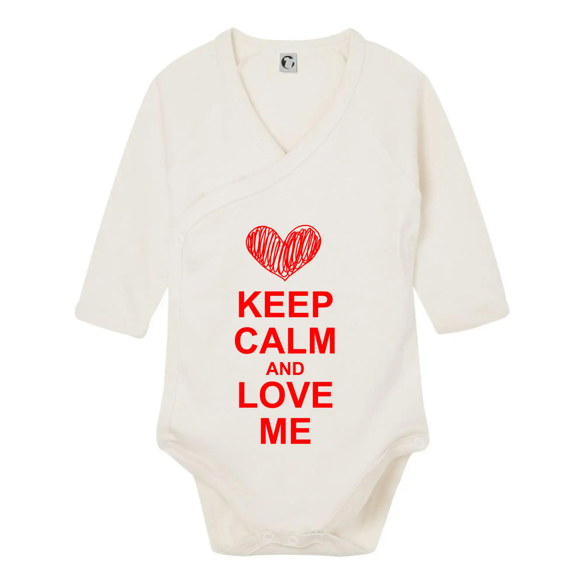 Tričká Keep calm - Keep calm and love me - Body zavinovacie s dlhým rukávom