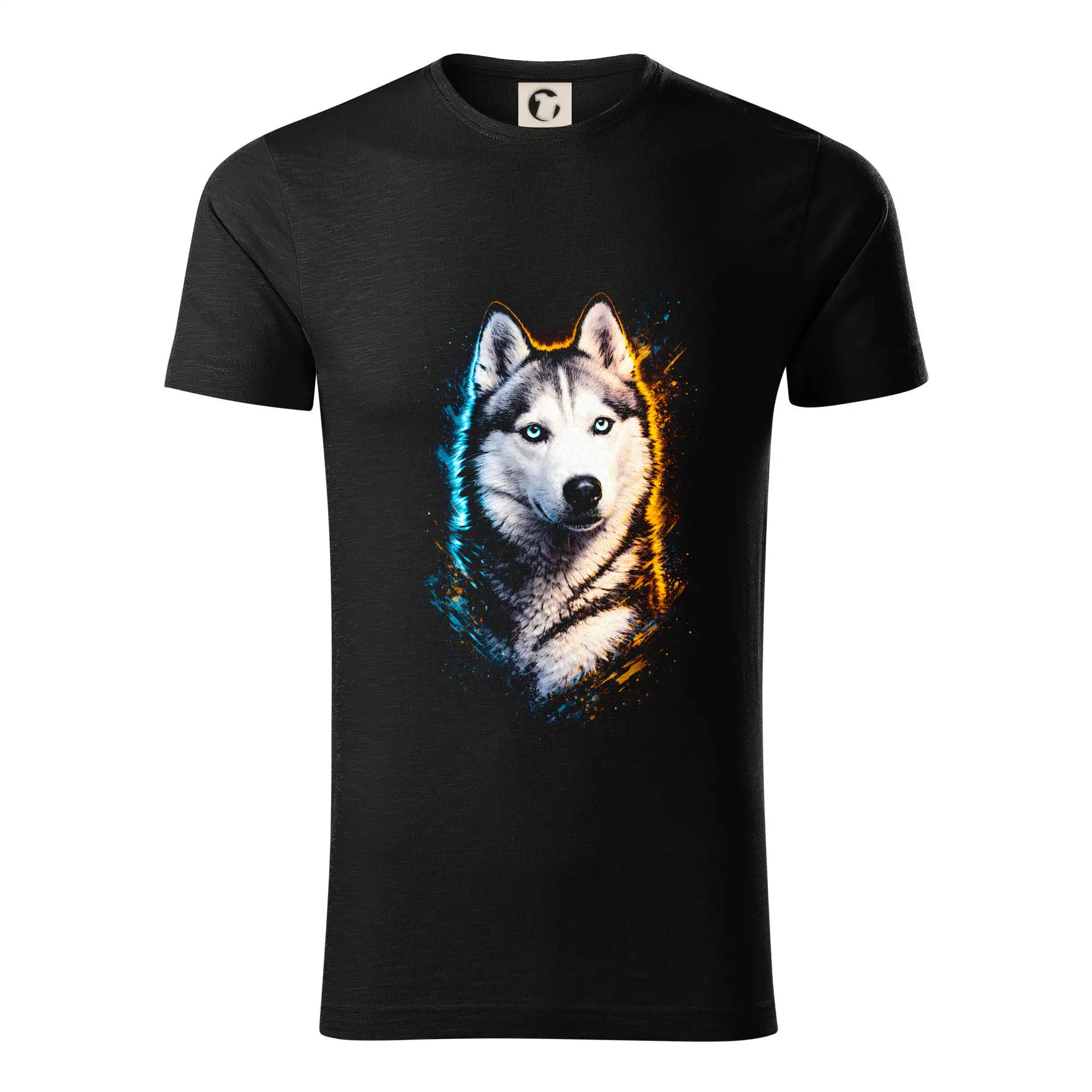 Tričká s motívom Sibírsky husky - Obrázok poltón Husky hlava - Tričko z organickej bavlny