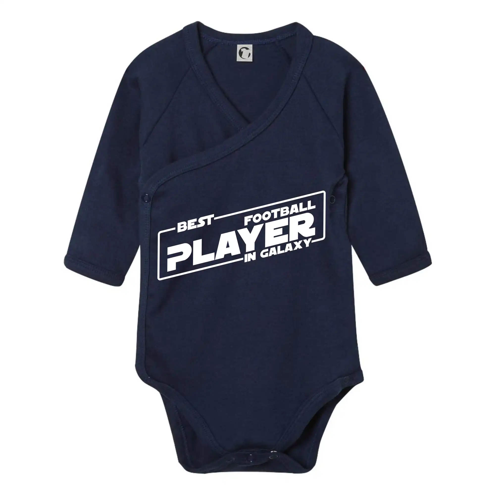 Tričká pre futbalistov - Best football player in galaxy - Body zavinovacie s dlhým rukávom