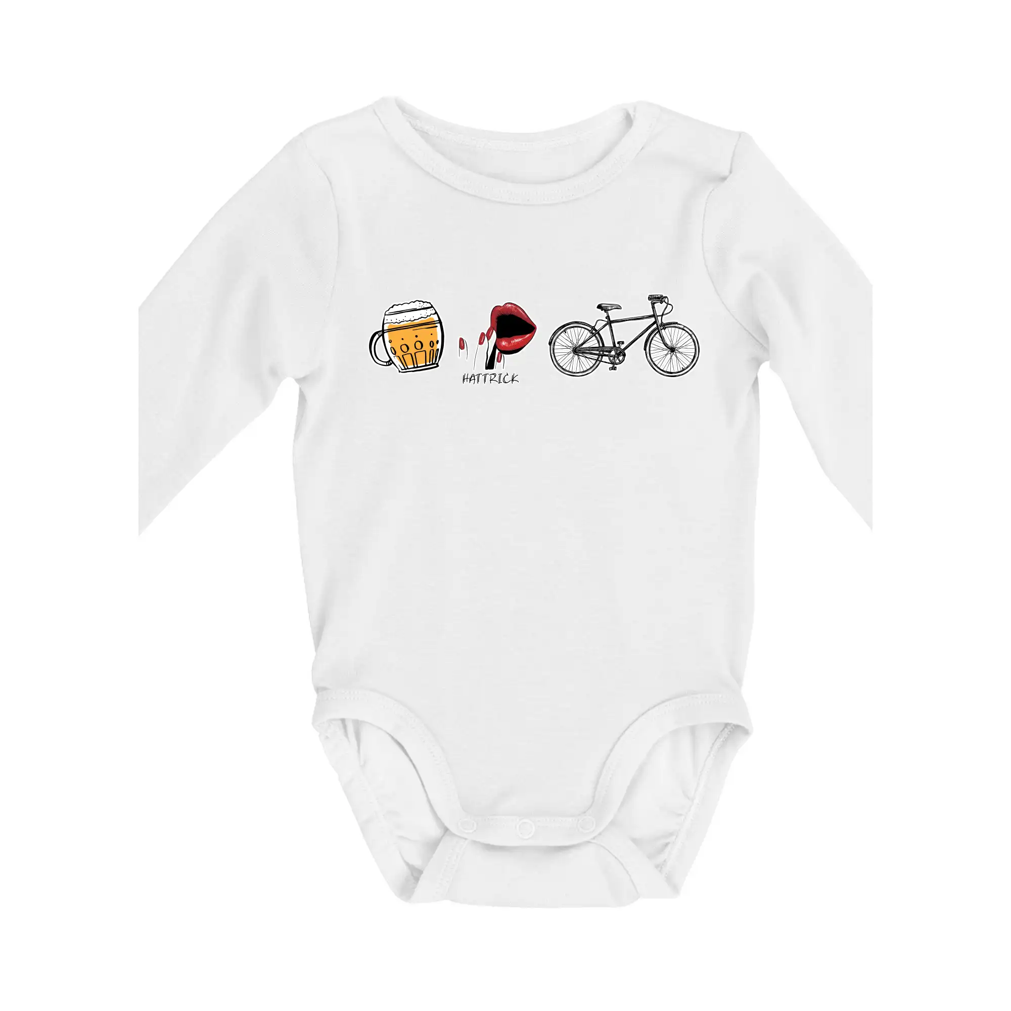 Tričko ako darček pre cyklistu - Hattrick-bicykel - Body dojčenské s dlhým rukávom
