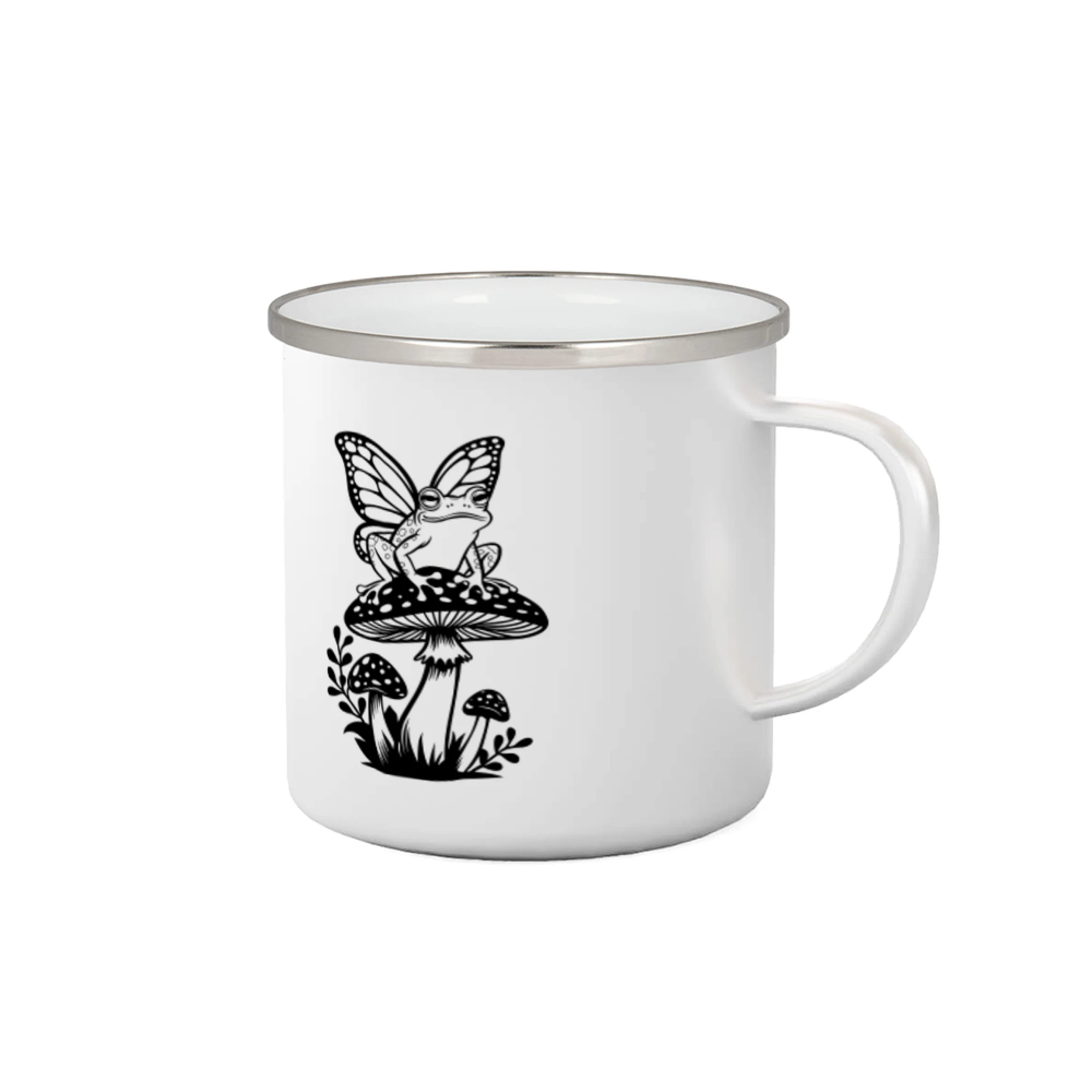 Tričká s motívmi ktoré frčia na internete - Goblincore čierna huba so žabou - Plecháčik